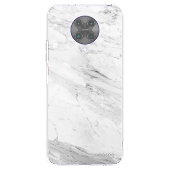 Picasee silikonový průhledný obal pro Xiaomi Poco F2 Pro - White marble