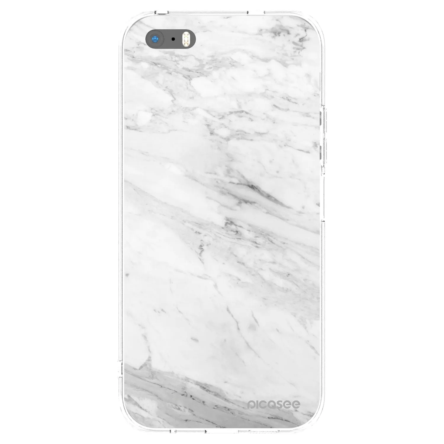 Picasee silikonový průhledný obal pro Apple iPhone 5/5S/SE - White marble
