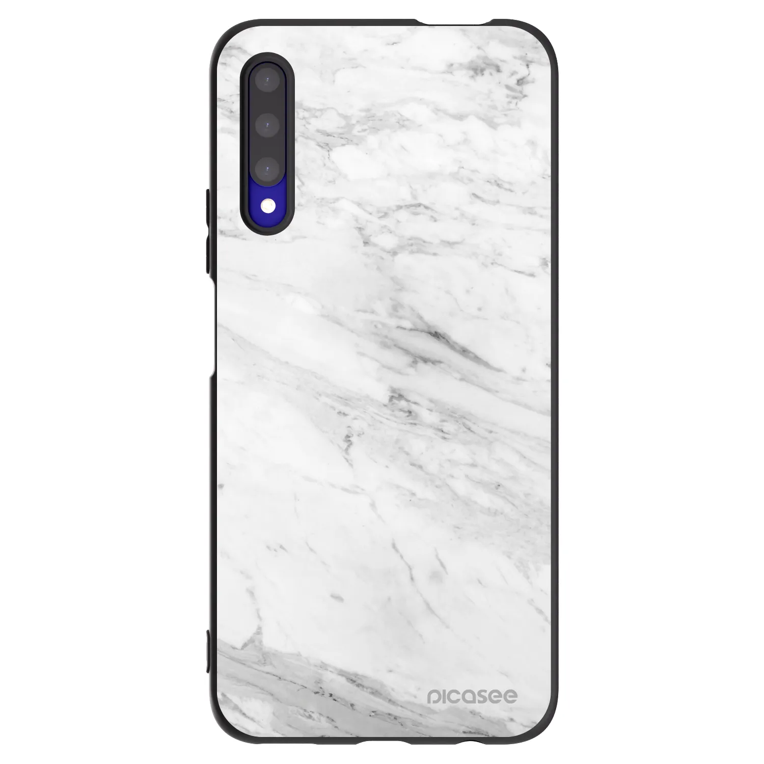 Picasee silikonový černý obal pro Honor 9X Pro - White marble