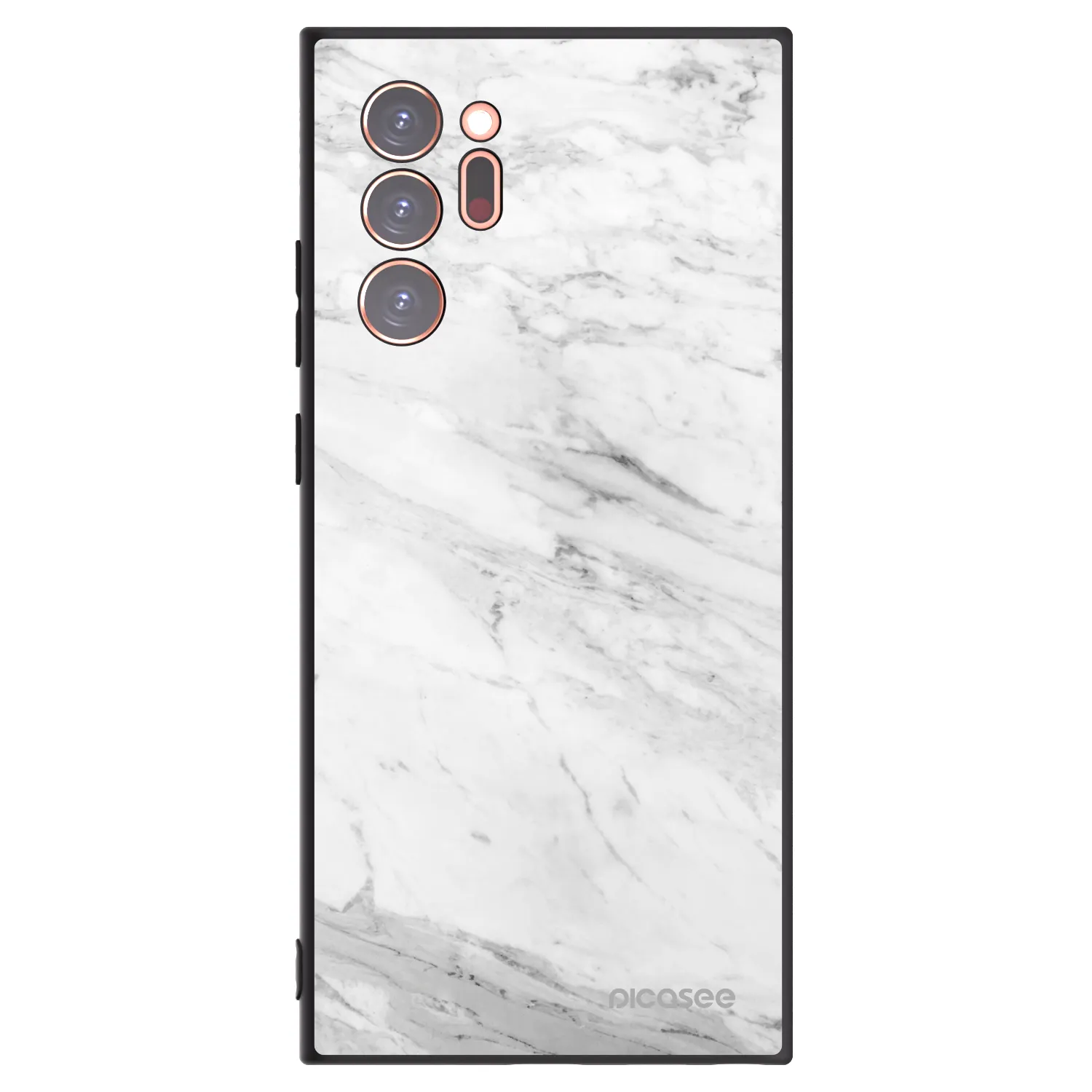 Picasee silikonový černý obal pro Samsung Galaxy Note 20 Ultra - White marble