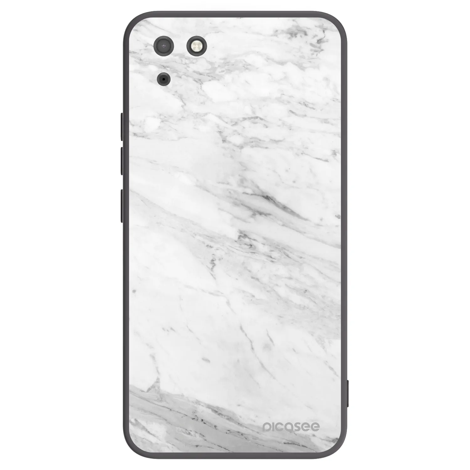 Picasee silikonový černý obal pro Huawei Y5P - White marble