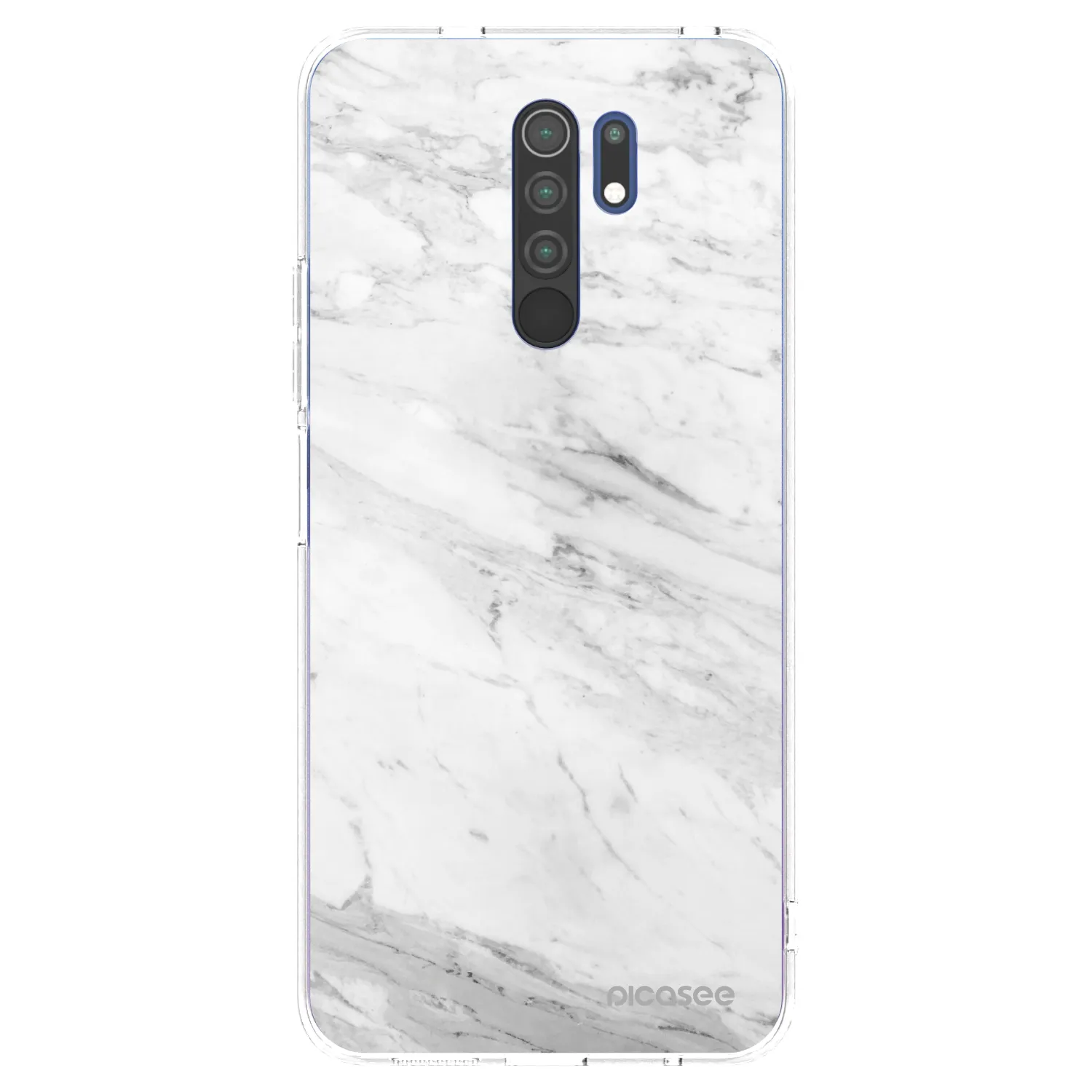 Picasee silikonový průhledný obal pro Xiaomi Redmi 9 - White marble