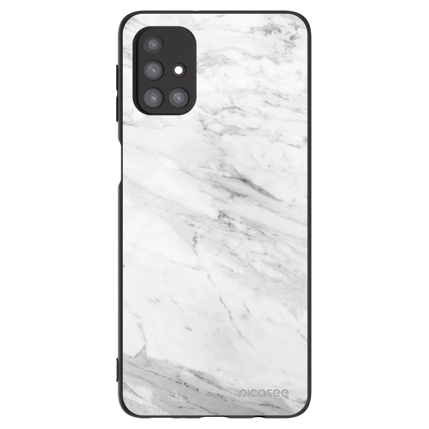 Picasee silikonový černý obal pro Samsung Galaxy M31s - White marble