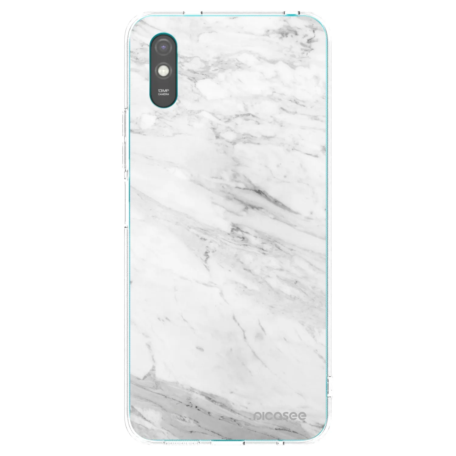 Picasee silikonový průhledný obal pro Xiaomi Redmi 9A - White marble