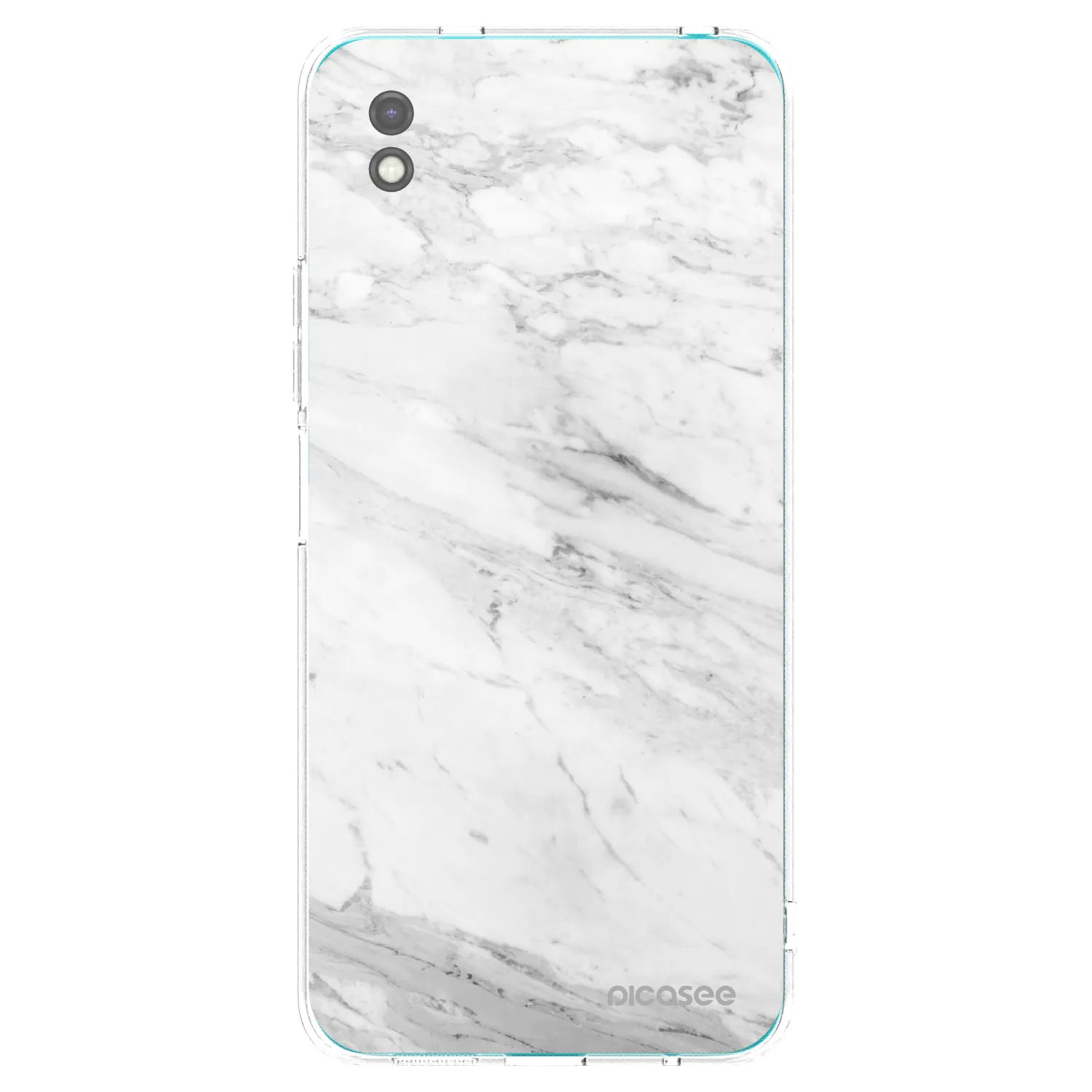 Picasee silikonový černý obal pro Xiaomi Redmi 9A - White marble