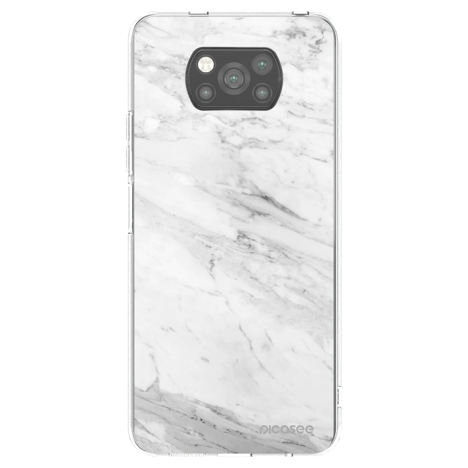 Picasee silikonový černý obal pro Xiaomi Poco X3 - White marble