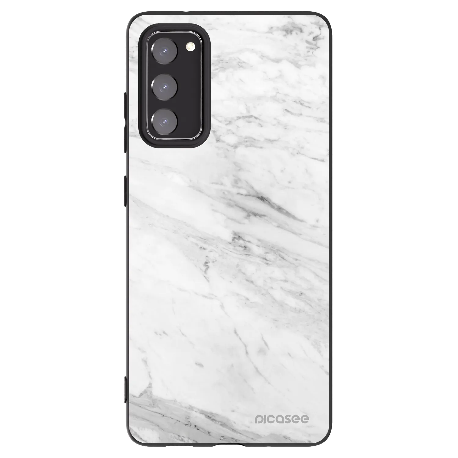 Picasee silikonový černý obal pro Samsung Galaxy S20 FE - White marble