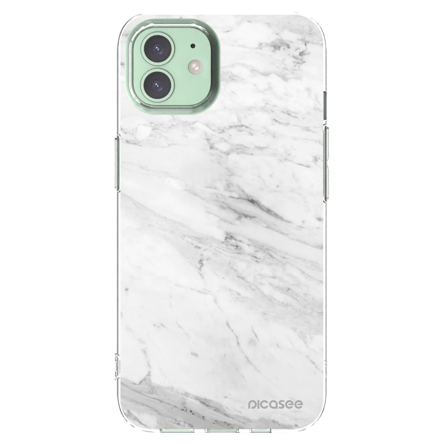 Picasee silikonový průhledný obal pro Apple iPhone 12 - White marble