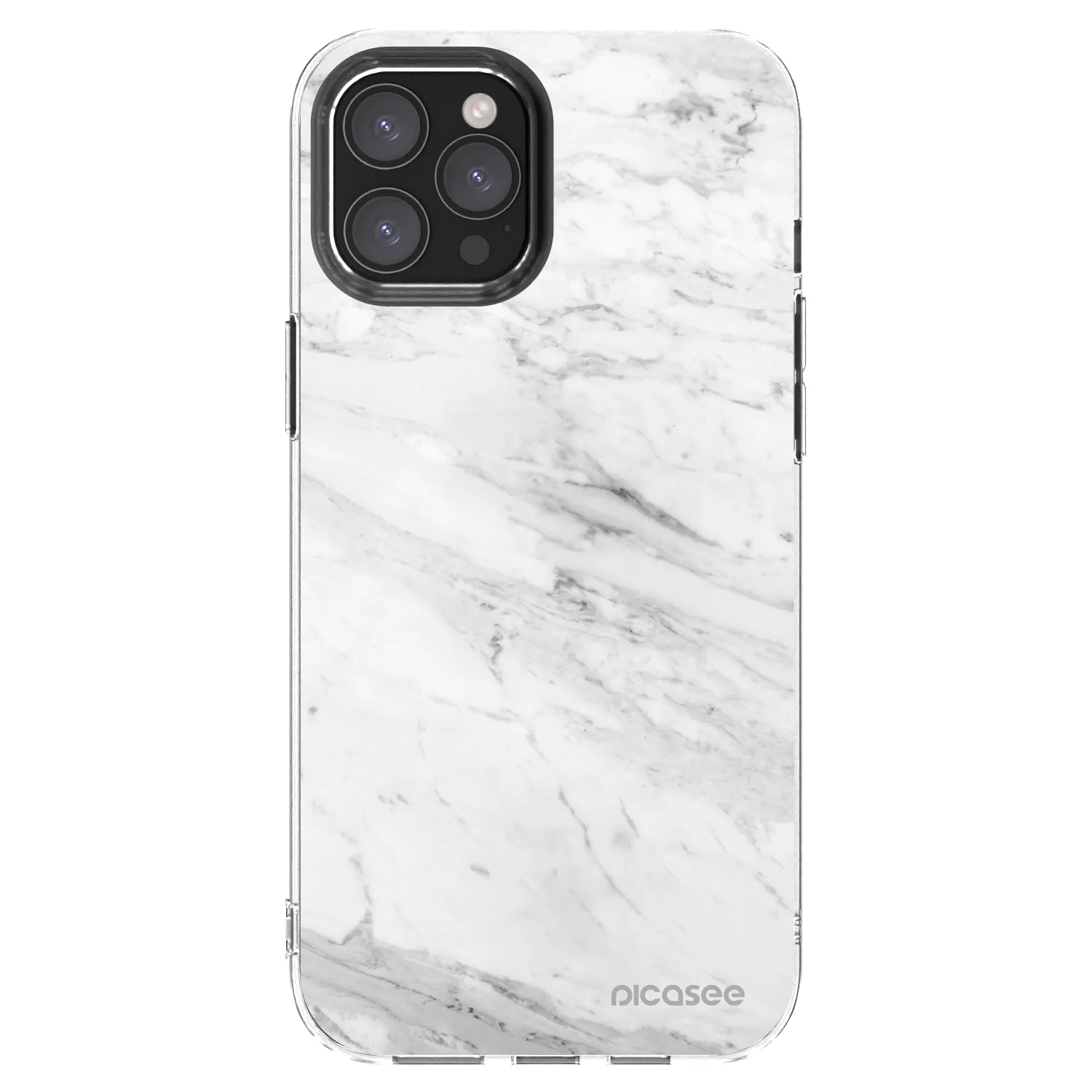 Picasee silikonový průhledný obal pro Apple iPhone 12 Pro Max - White marble