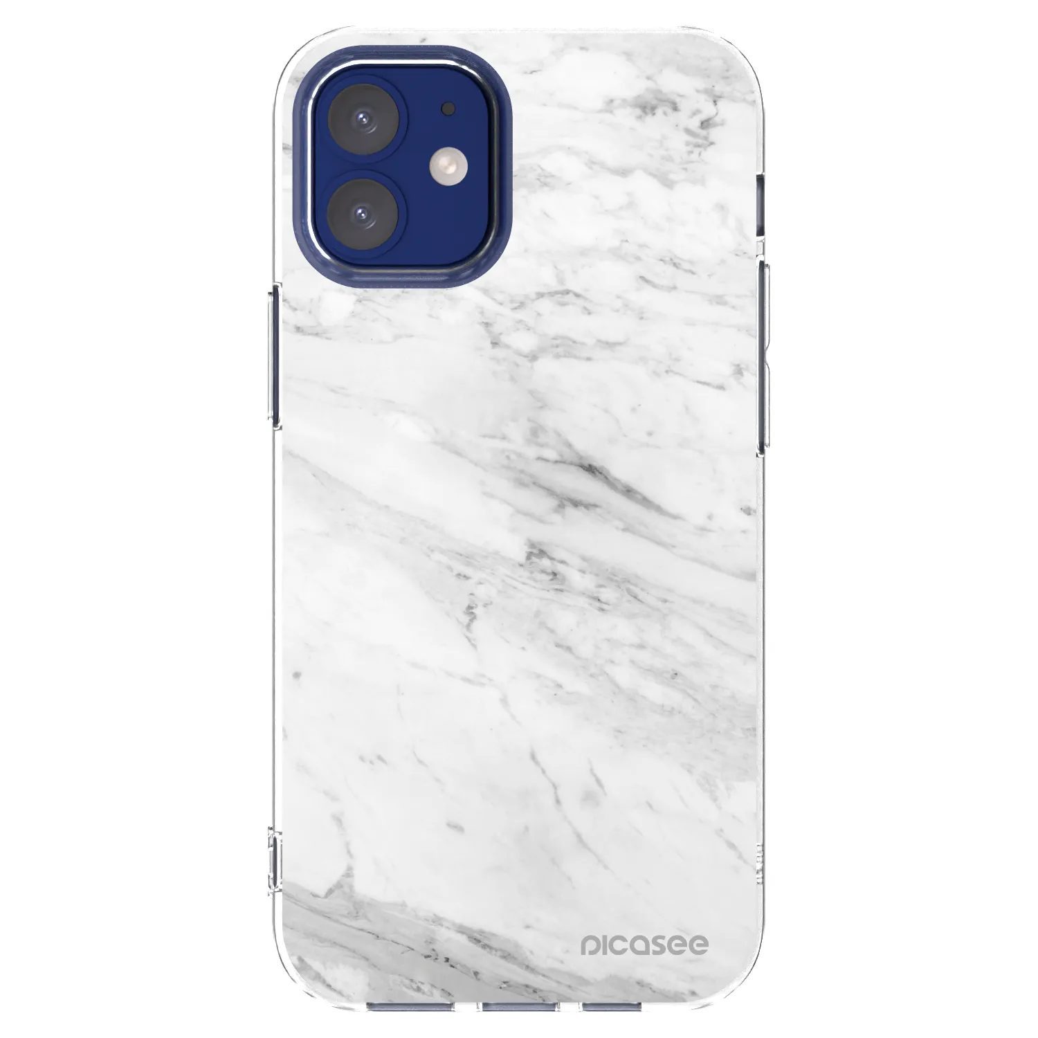 Picasee silikonový průhledný obal pro Apple iPhone 12 mini - White marble