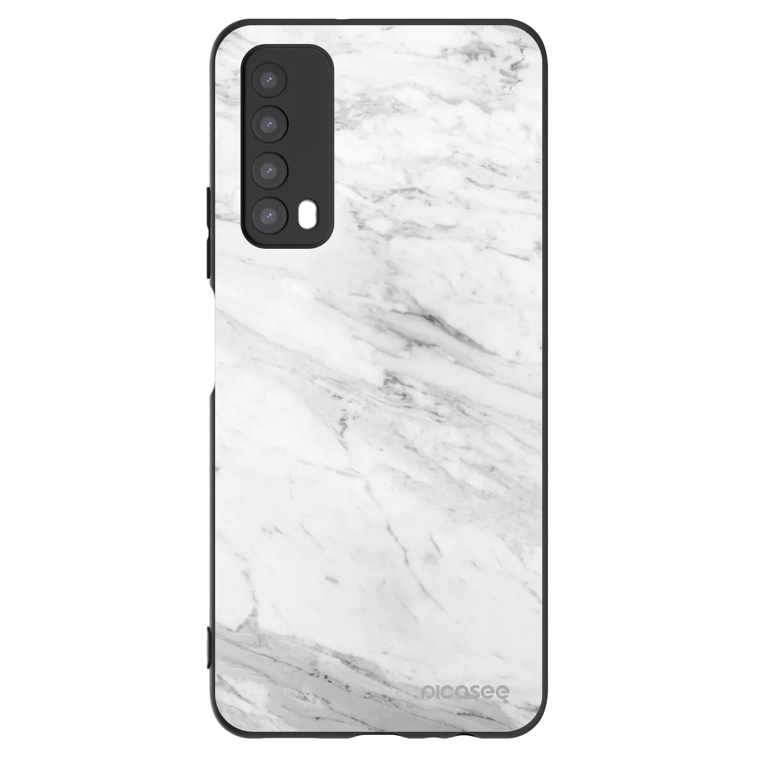Picasee silikonový černý obal pro Huawei P Smart 2021 - White marble
