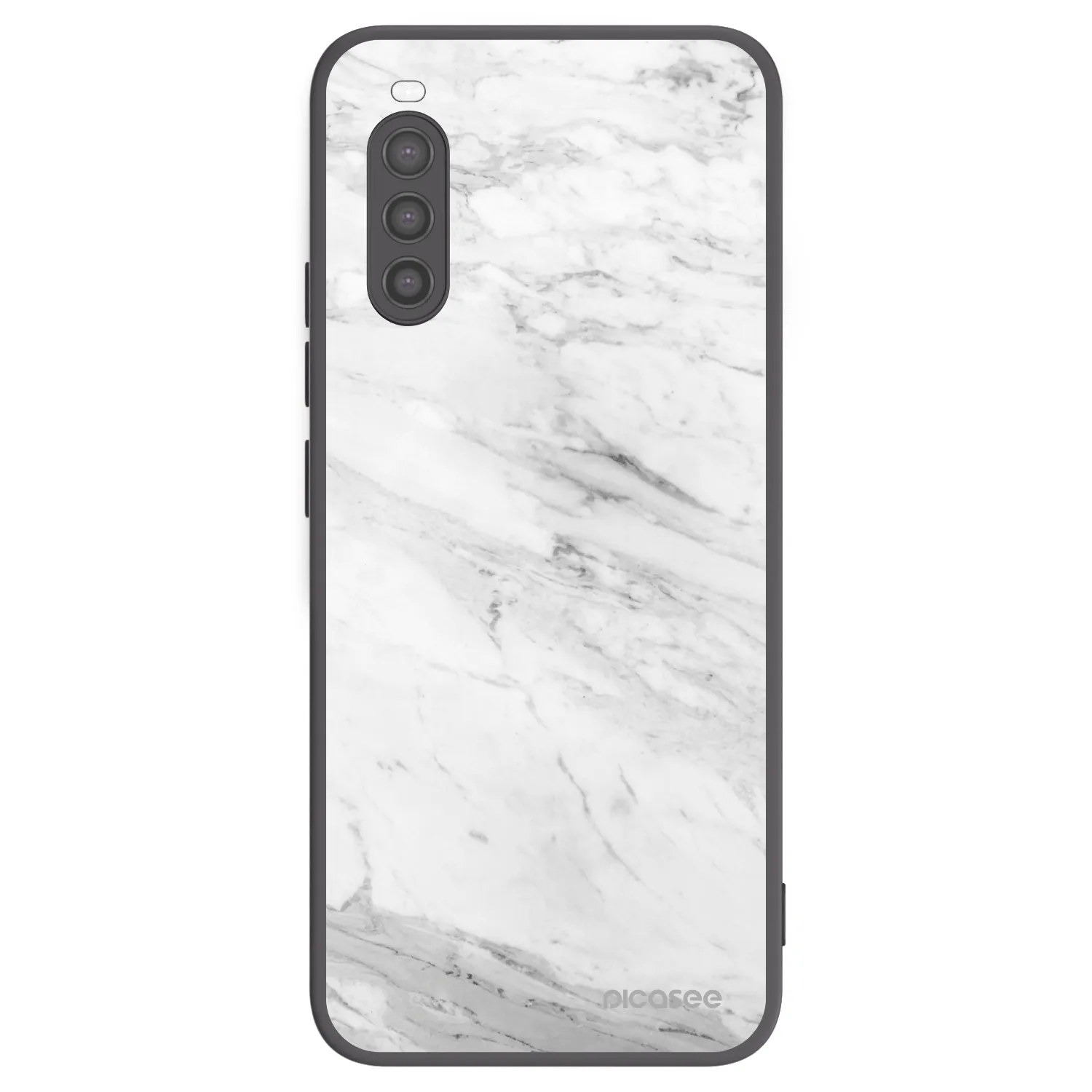 Picasee silikonový černý obal pro Sony Xperia 10 II - White marble