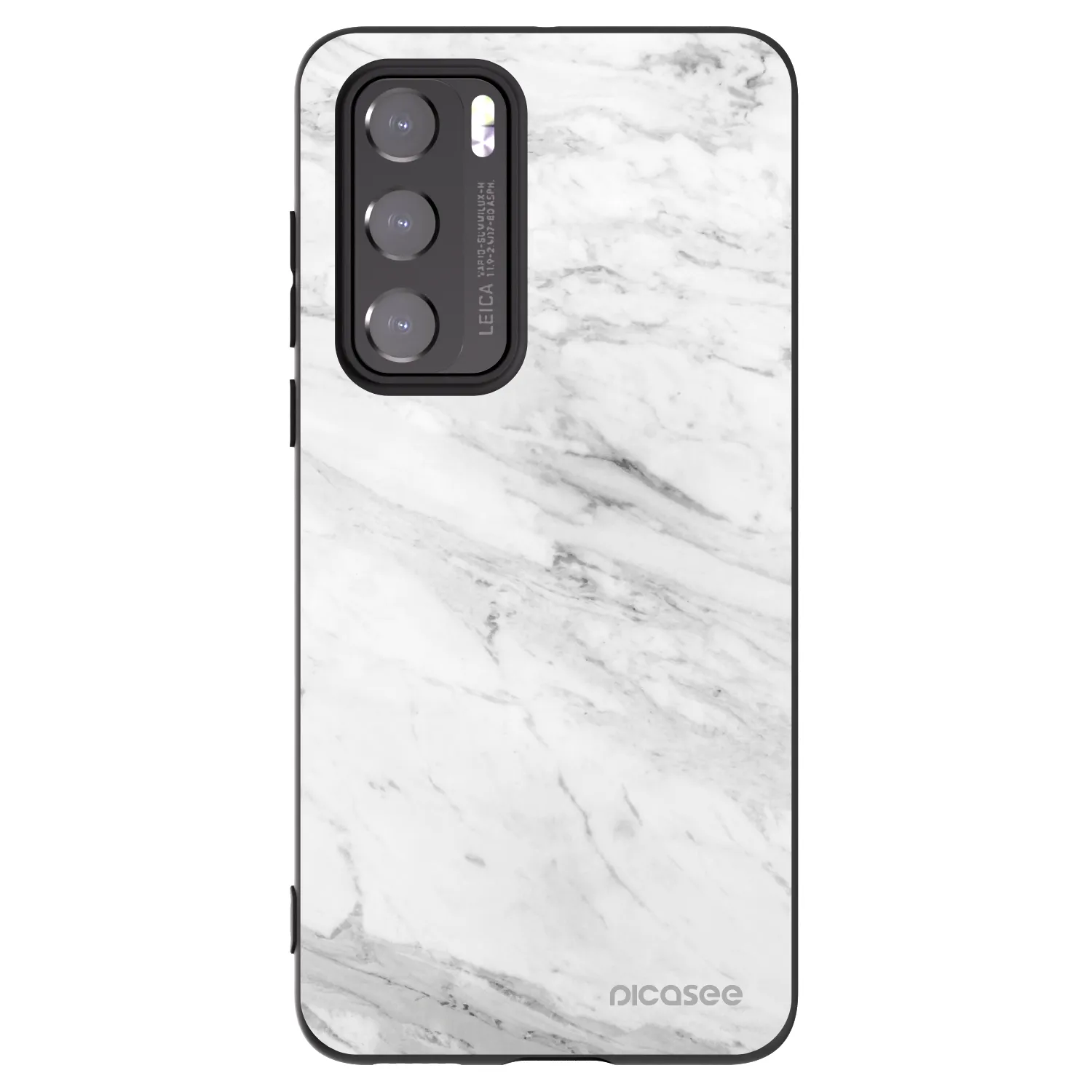 Picasee silikonový černý obal pro Huawei P40 - White marble