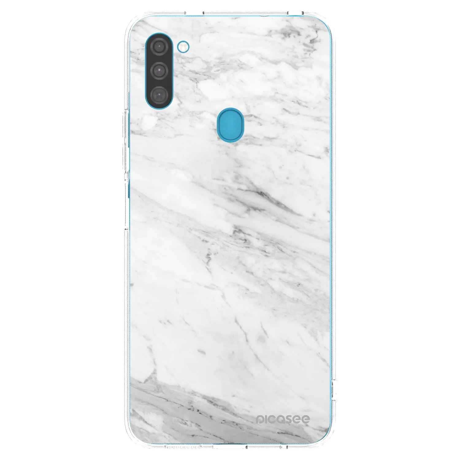 Picasee silikonový průhledný obal pro Samsung Galaxy M11 - White marble