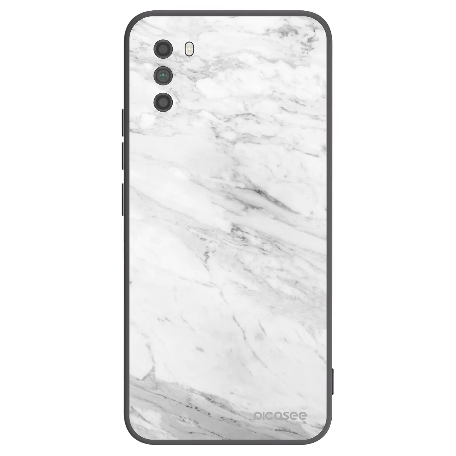 Picasee silikonový černý obal pro Xiaomi Poco M3 - White marble