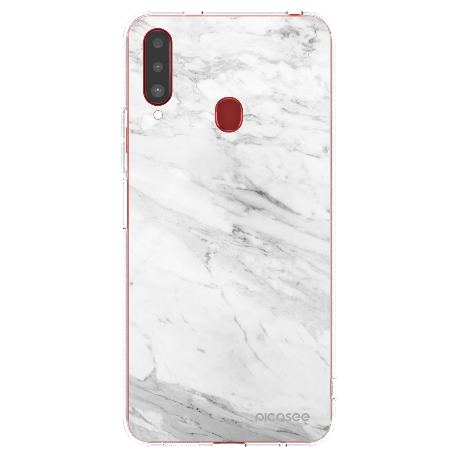 Picasee silikonový průhledný obal pro Samsung Galaxy A20s - White marble