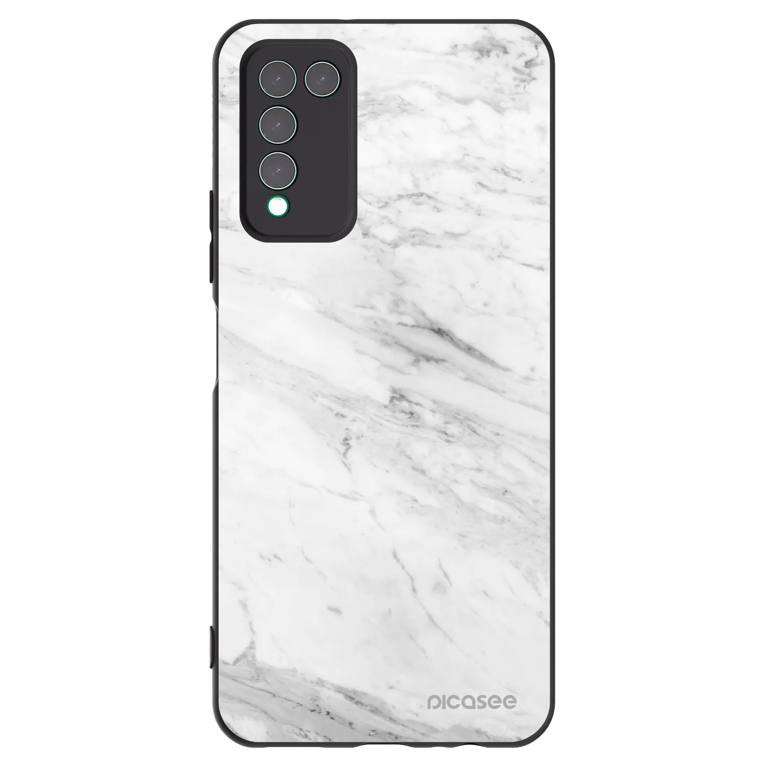 Picasee silikonový černý obal pro Honor 10X Lite - White marble