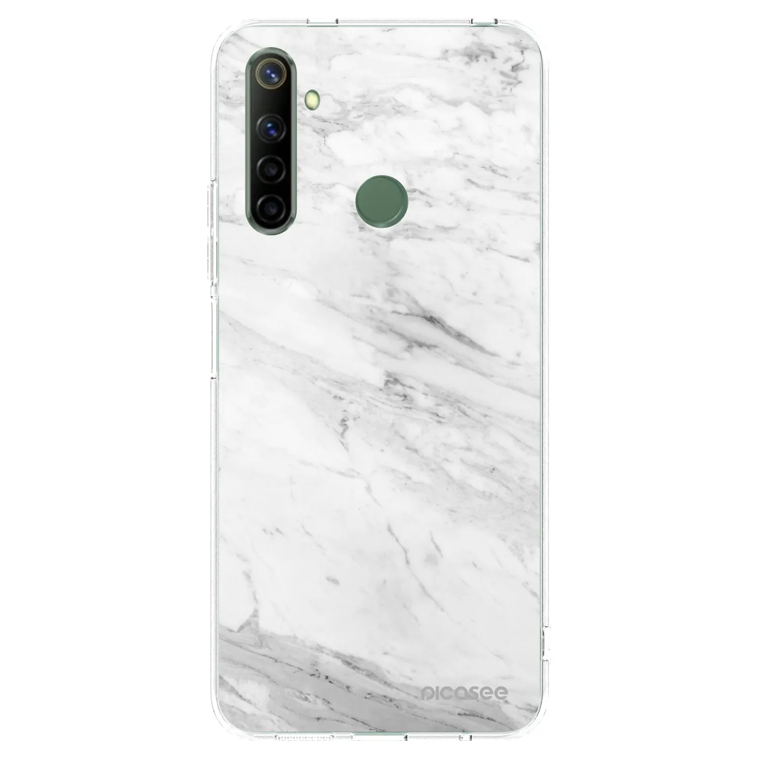 Picasee silikonový průhledný obal pro Realme 6i - White marble