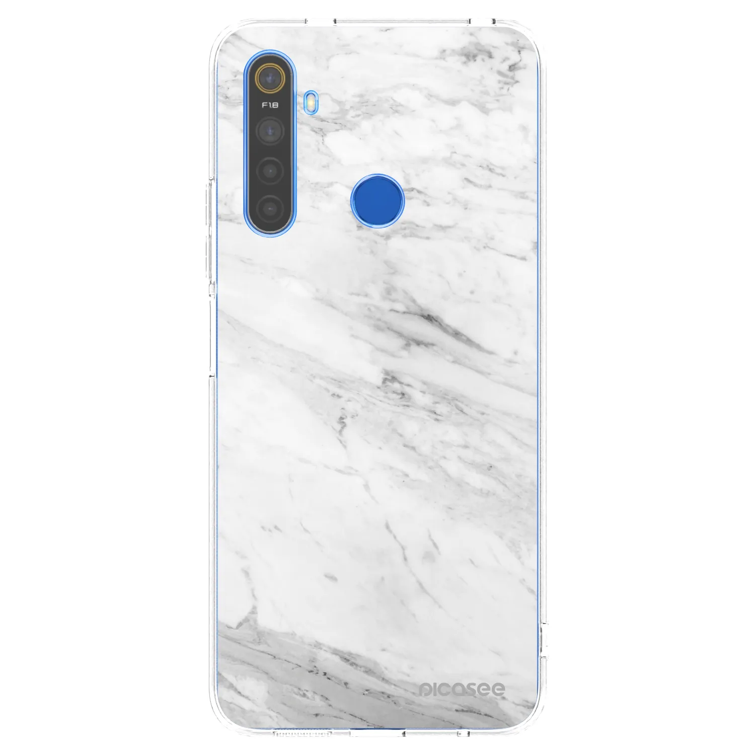 Picasee silikonový průhledný obal pro Realme 5 - White marble
