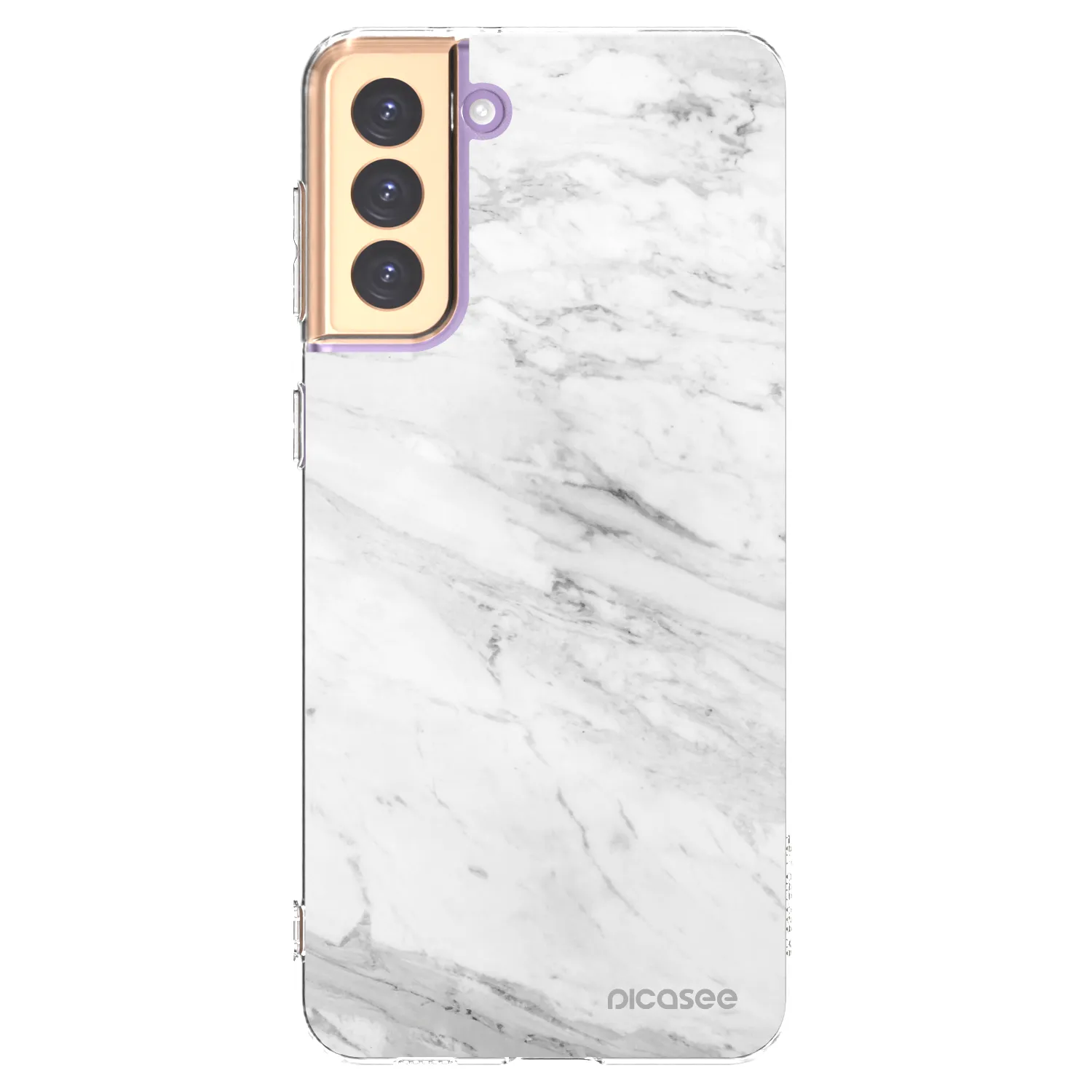 Picasee silikonový průhledný obal pro Samsung Galaxy S21+ 5G G996F - White marble