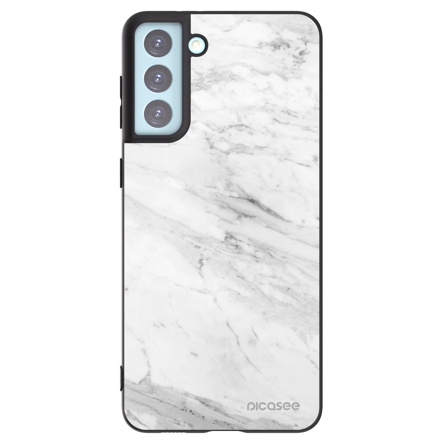 Picasee silikonový černý obal pro Samsung Galaxy S21+ 5G G996F - White marble