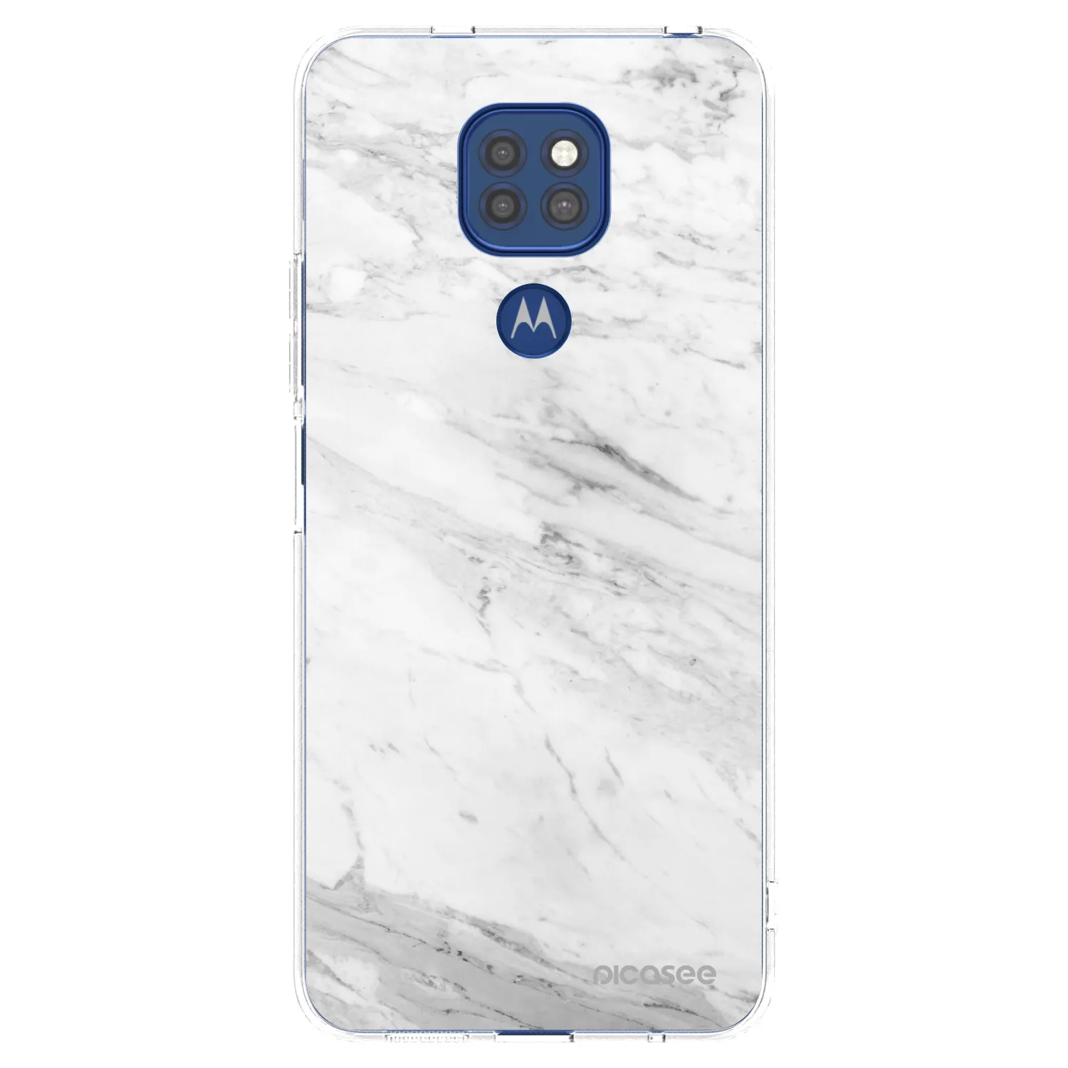 Picasee silikonový průhledný obal pro Motorola Moto G9 Play - White marble