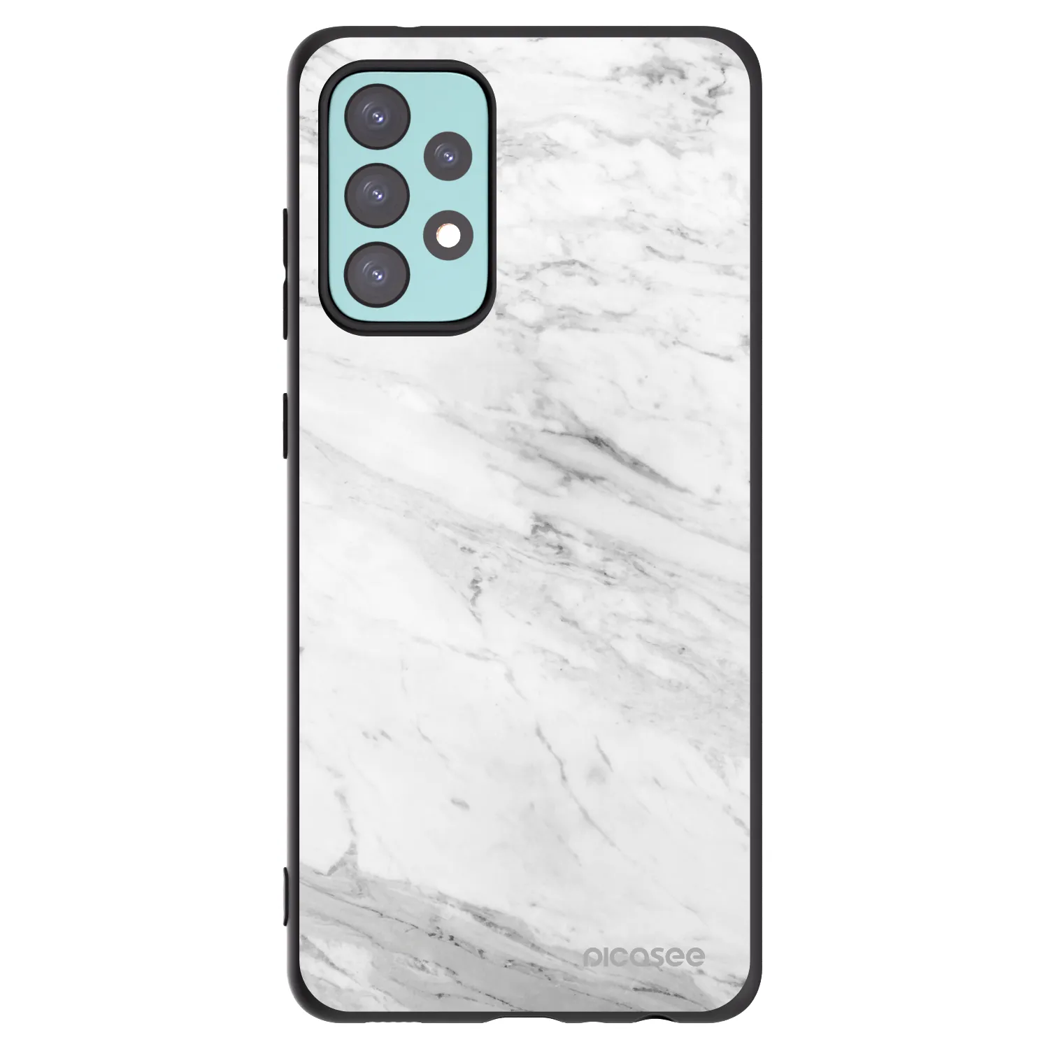Picasee silikonový černý obal pro Samsung Galaxy A72 A725F - White marble