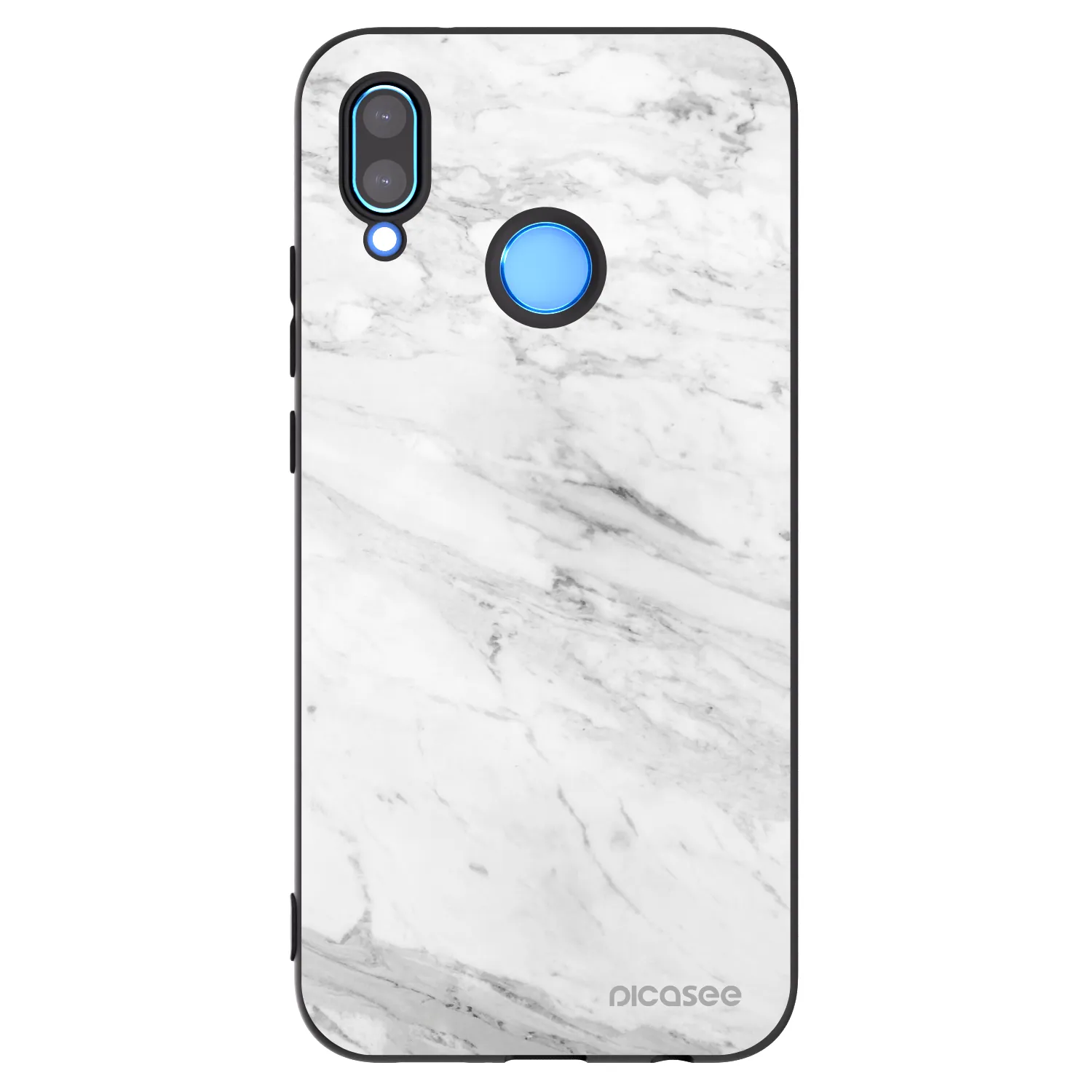 Picasee silikonový černý obal pro Huawei P20 Lite - White marble
