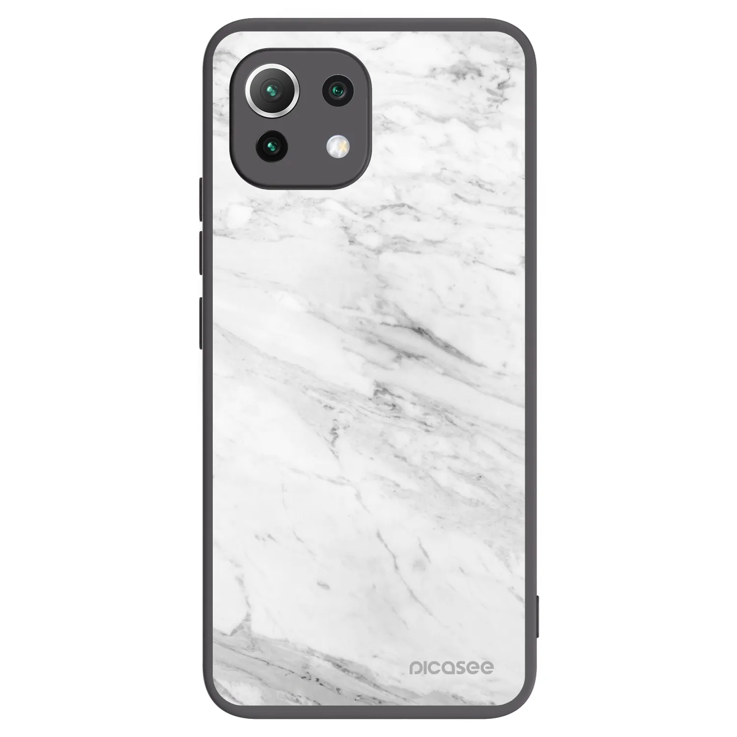 Picasee silikonový černý obal pro Xiaomi Mi 11 Lite - White marble