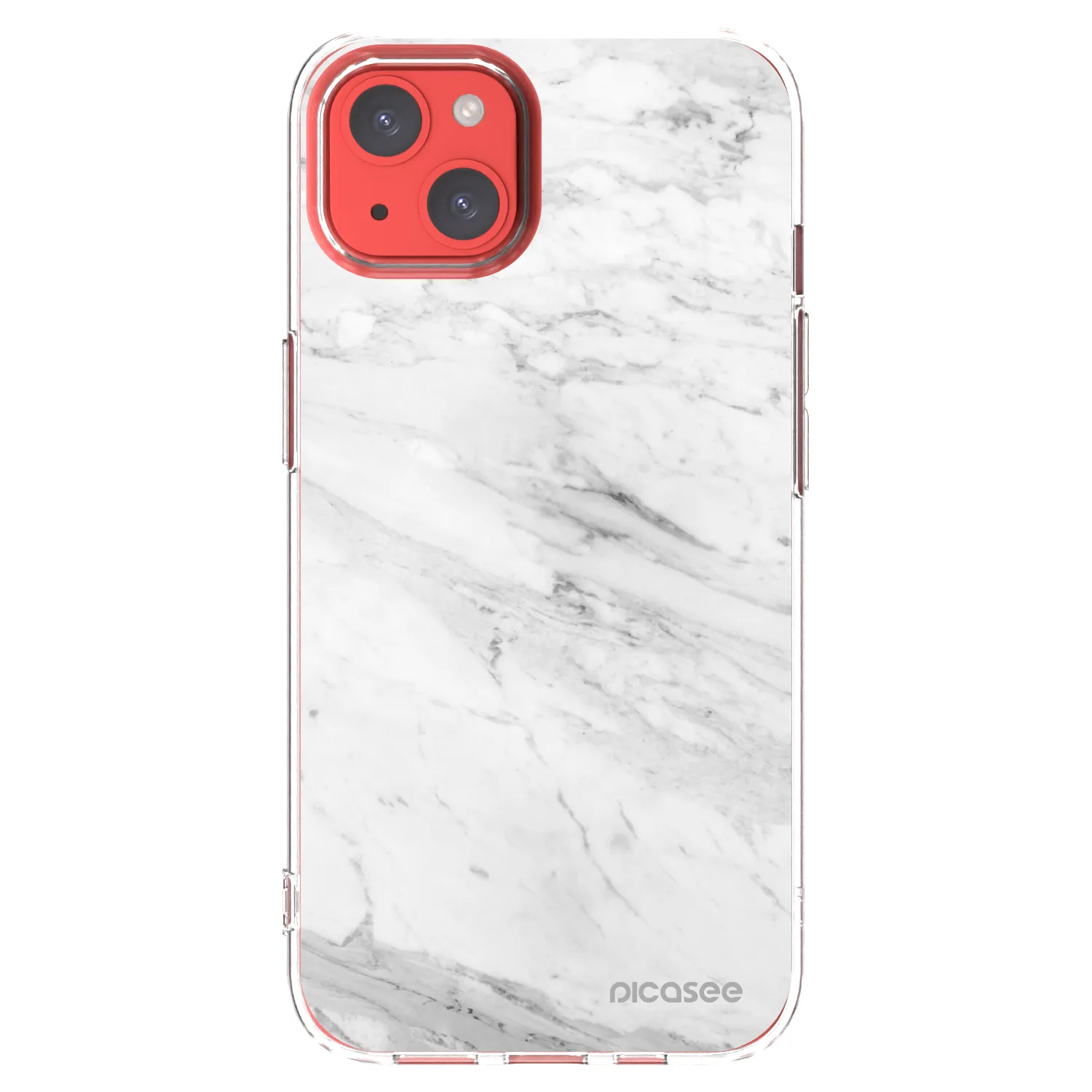 Picasee silikonový průhledný obal pro Apple iPhone 13 - White marble