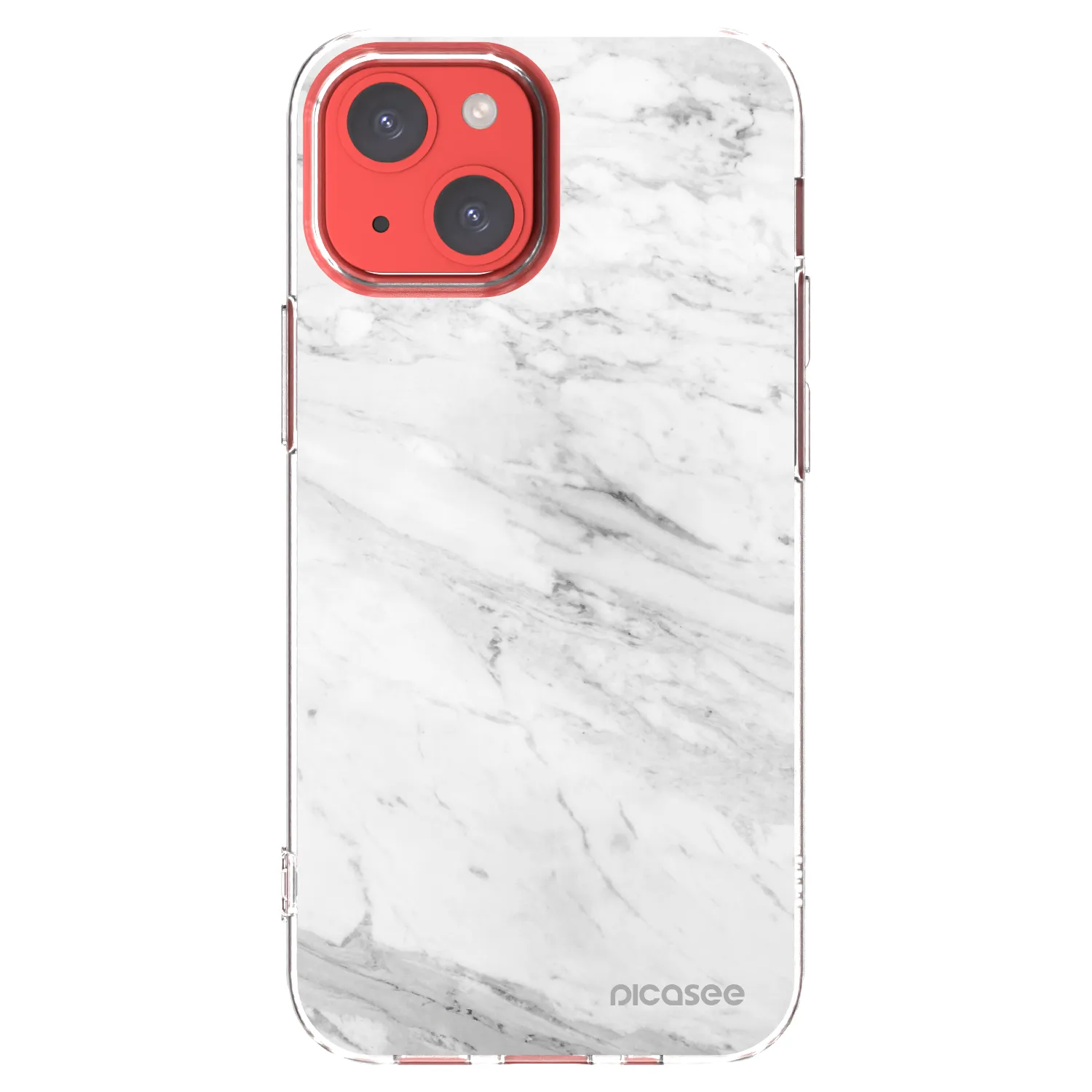 Picasee silikonový průhledný obal pro Apple iPhone 13 mini - White marble