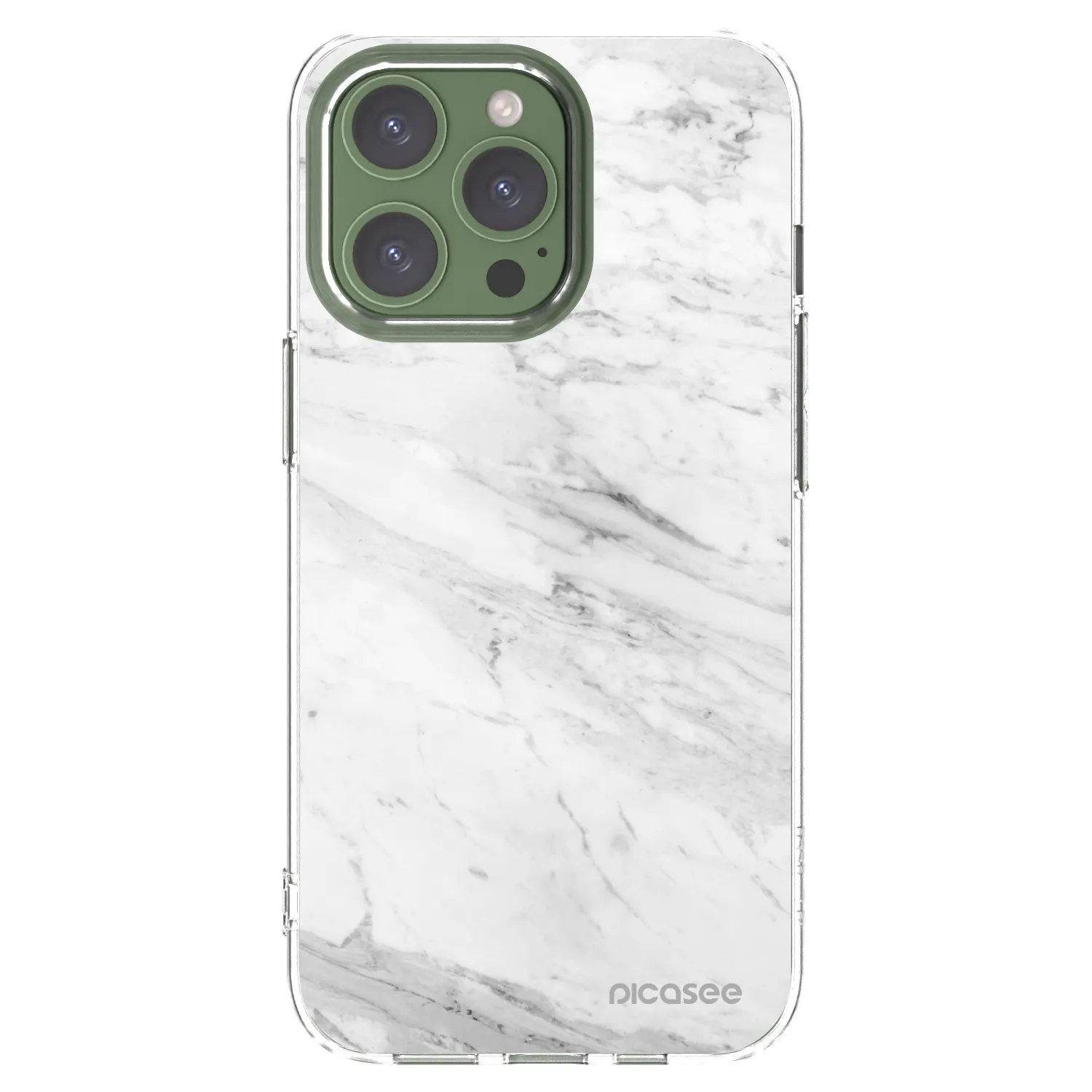 Picasee silikonový průhledný obal pro Apple iPhone 13 Pro - White marble