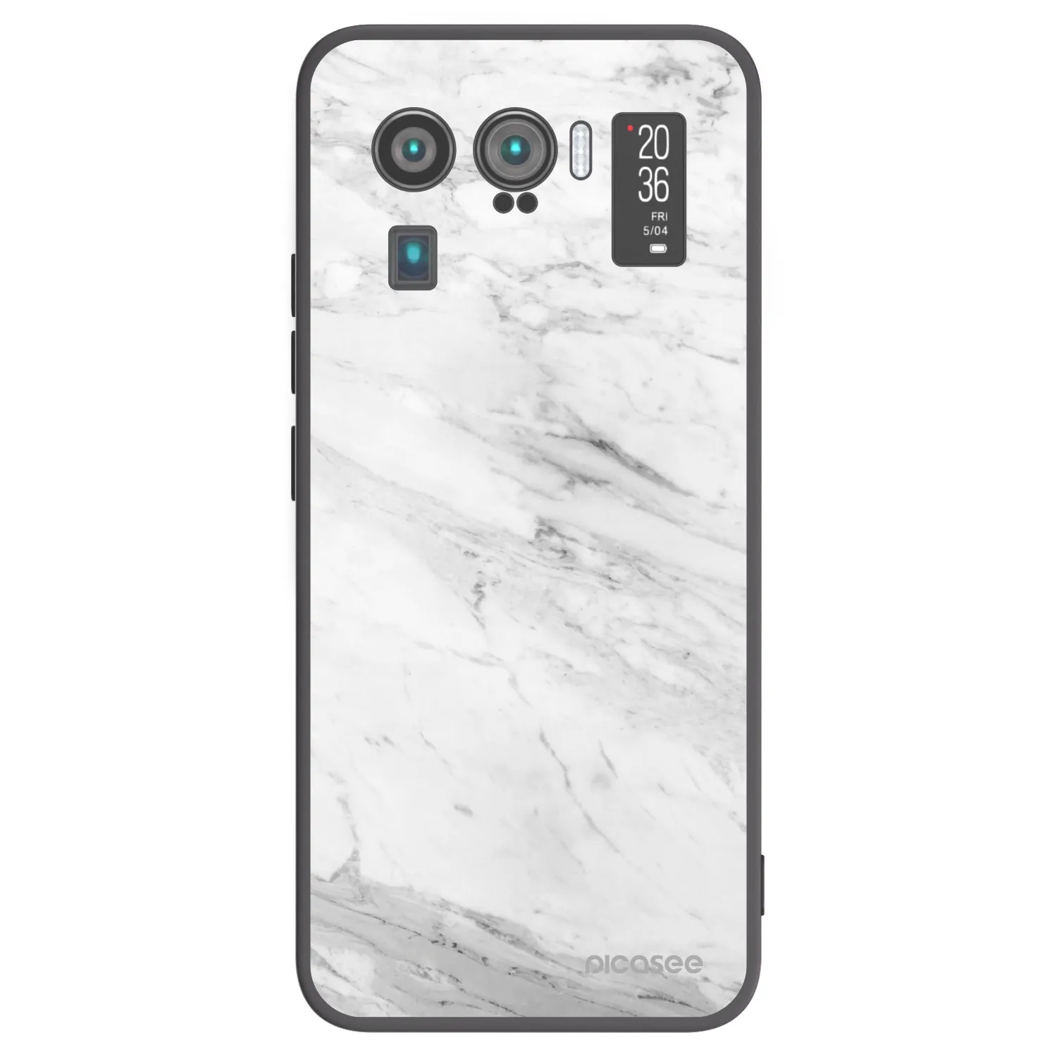 Picasee silikonový černý obal pro Xiaomi Mi 11 Ultra - White marble