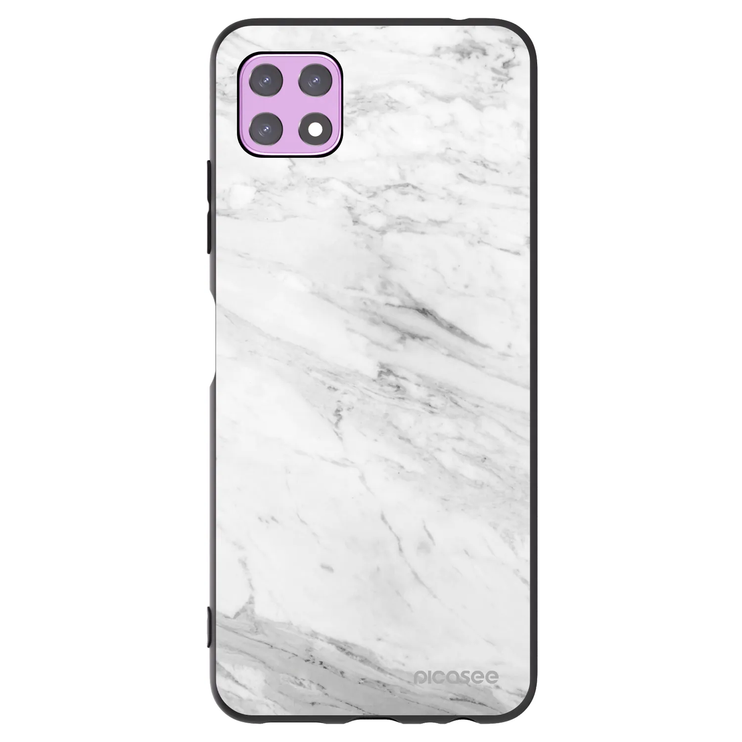Picasee silikonový černý obal pro Samsung Galaxy A22 A226B 5G - White marble