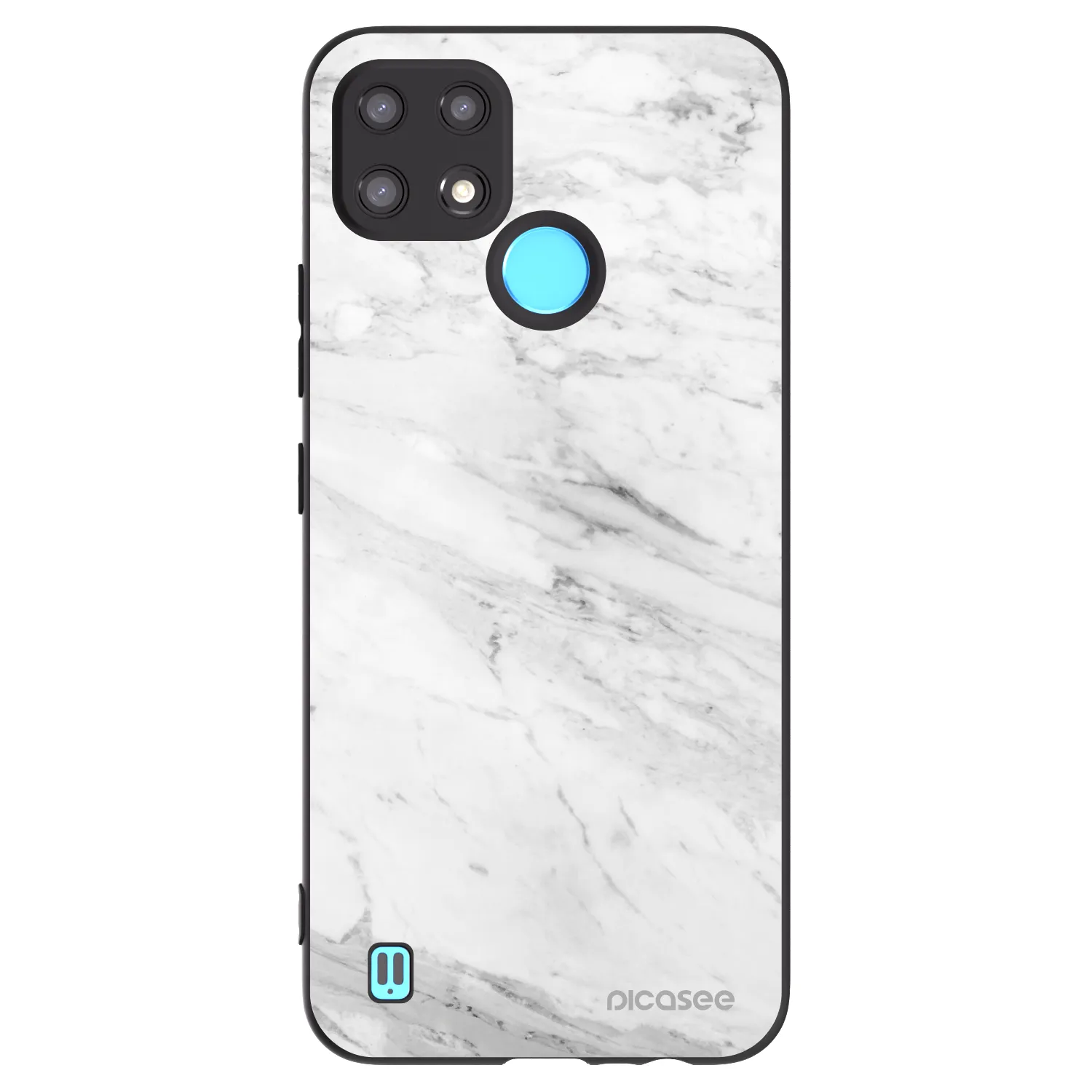 Picasee silikonový černý obal pro Realme C21 - White marble