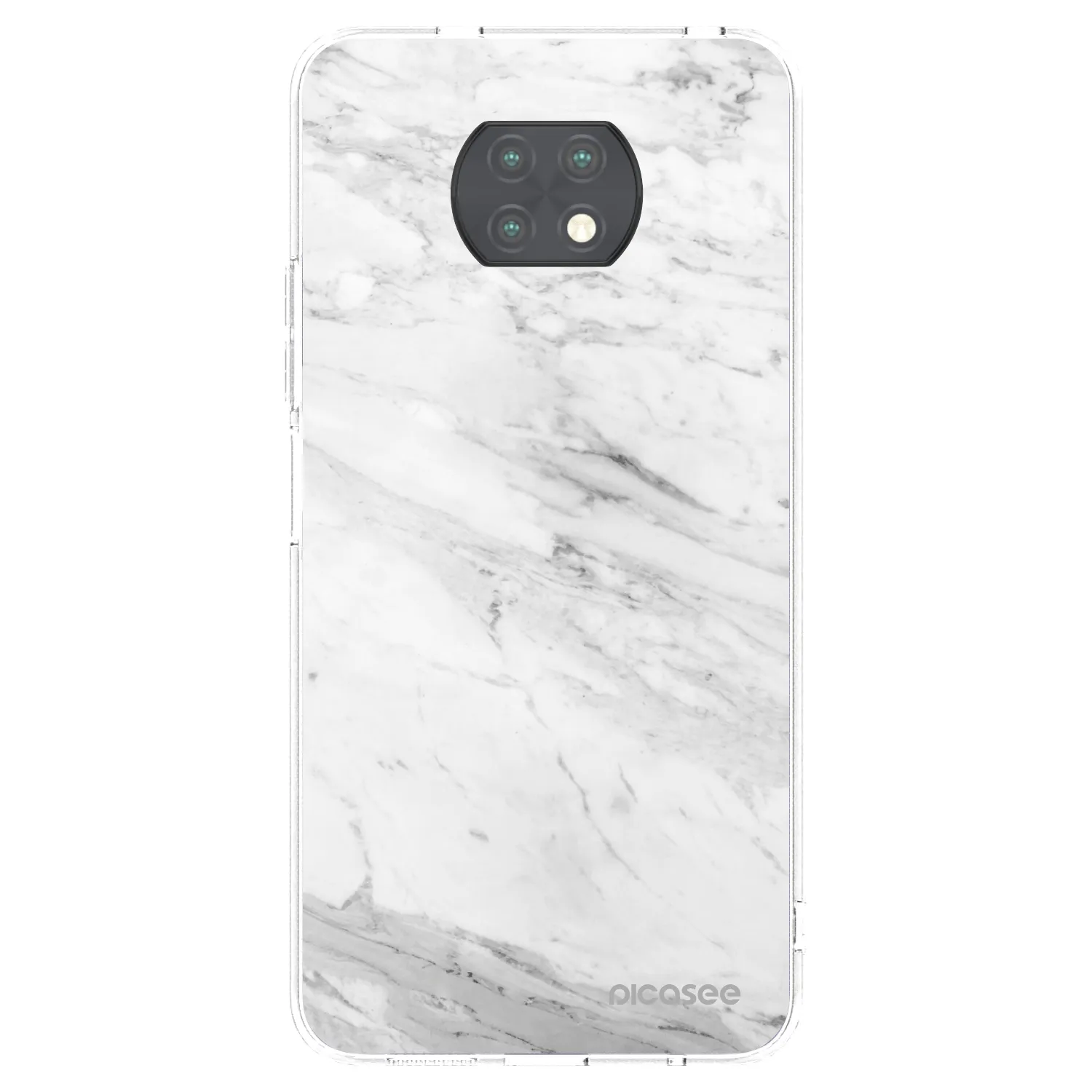 Picasee silikonový průhledný obal pro Xiaomi Redmi Note 9T - White marble