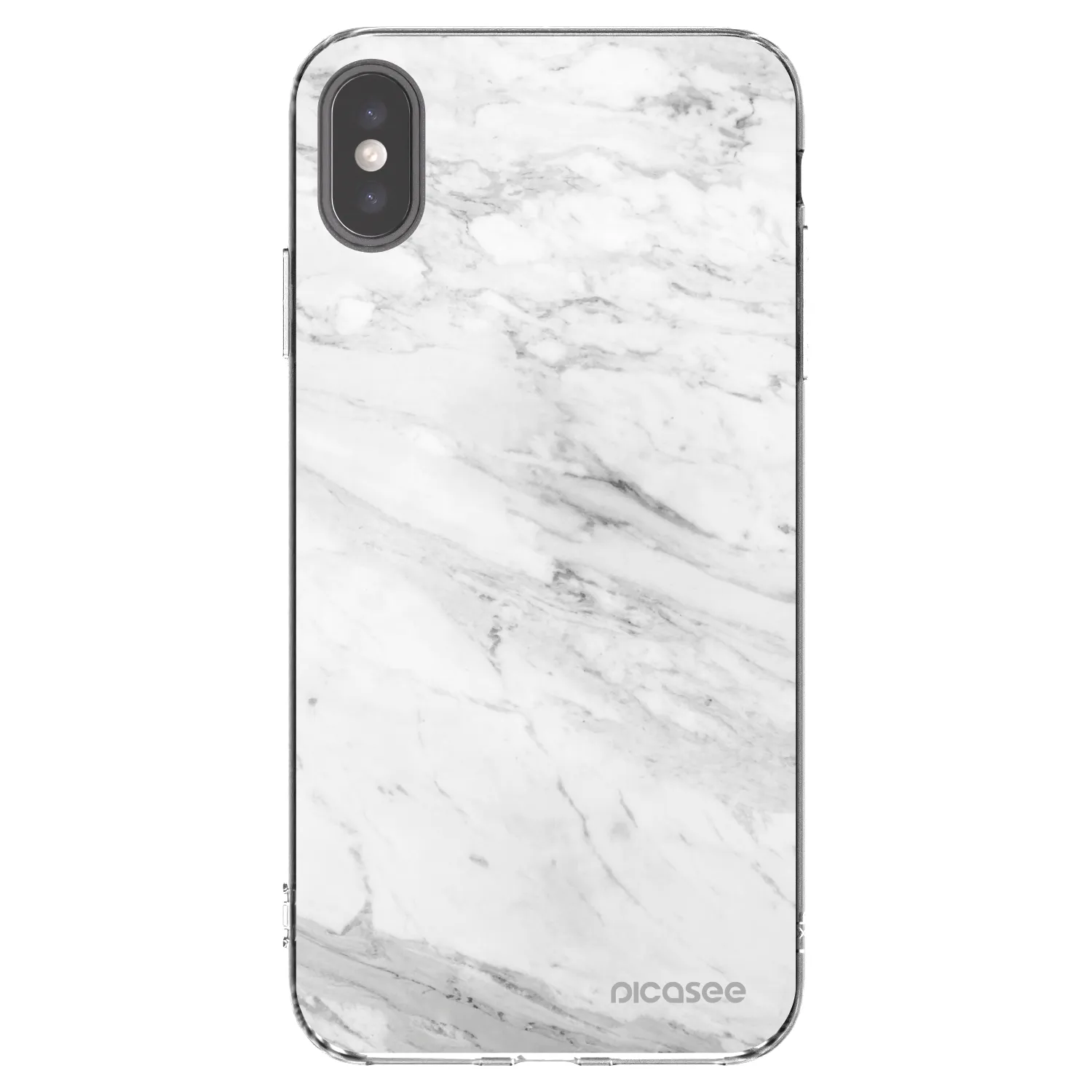 Picasee silikonový průhledný obal pro Apple iPhone XS Max - White marble