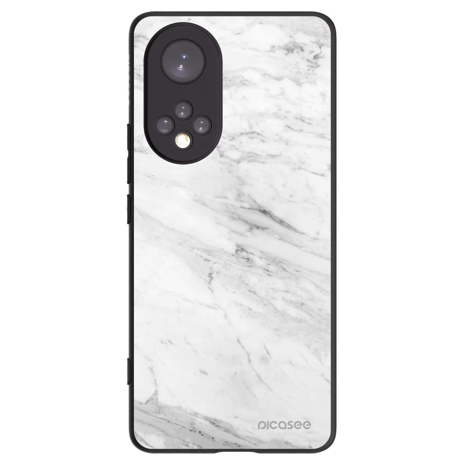 Picasee silikonový černý obal pro Honor 50 5G - White marble