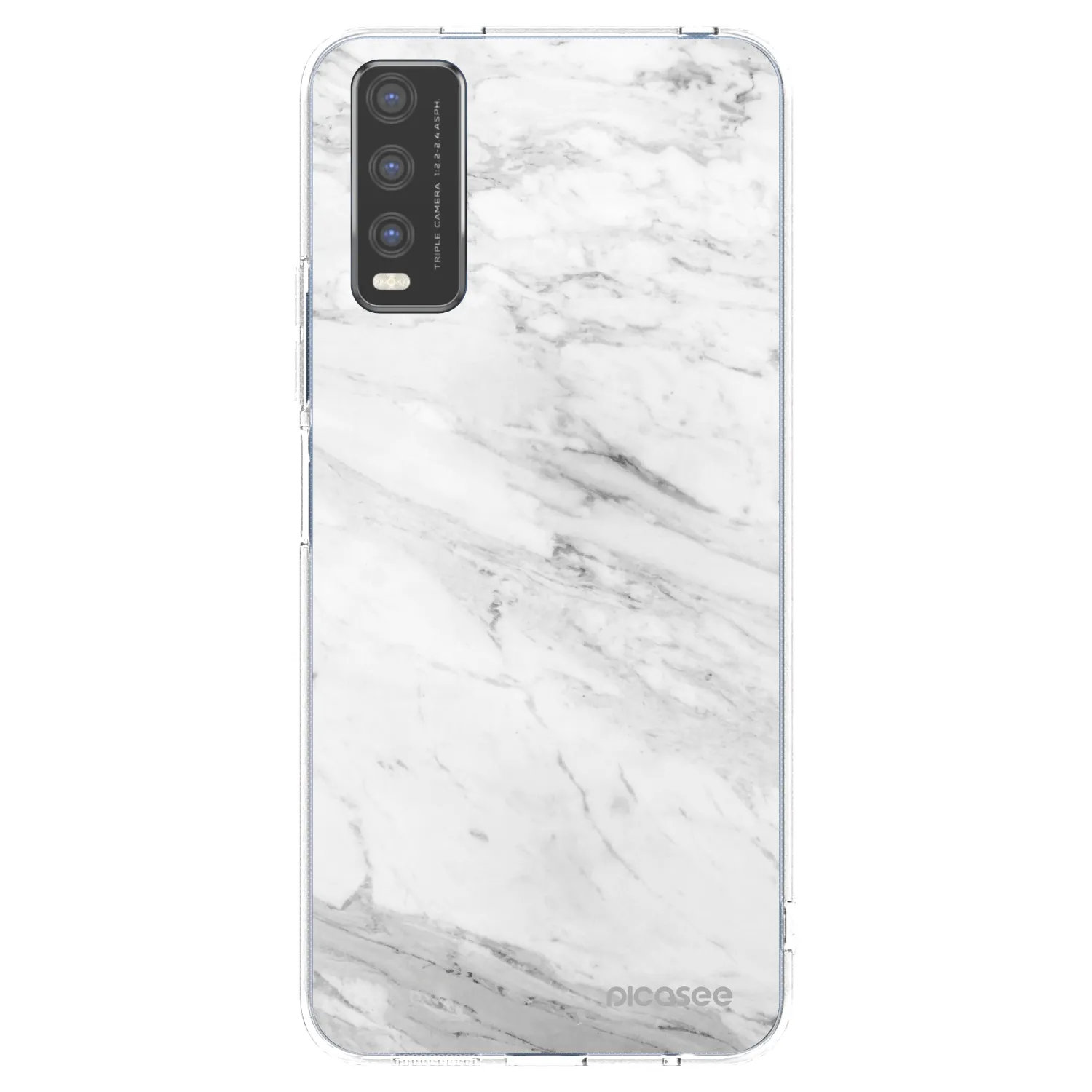 Picasee silikonový průhledný obal pro Vivo Y20s - White marble