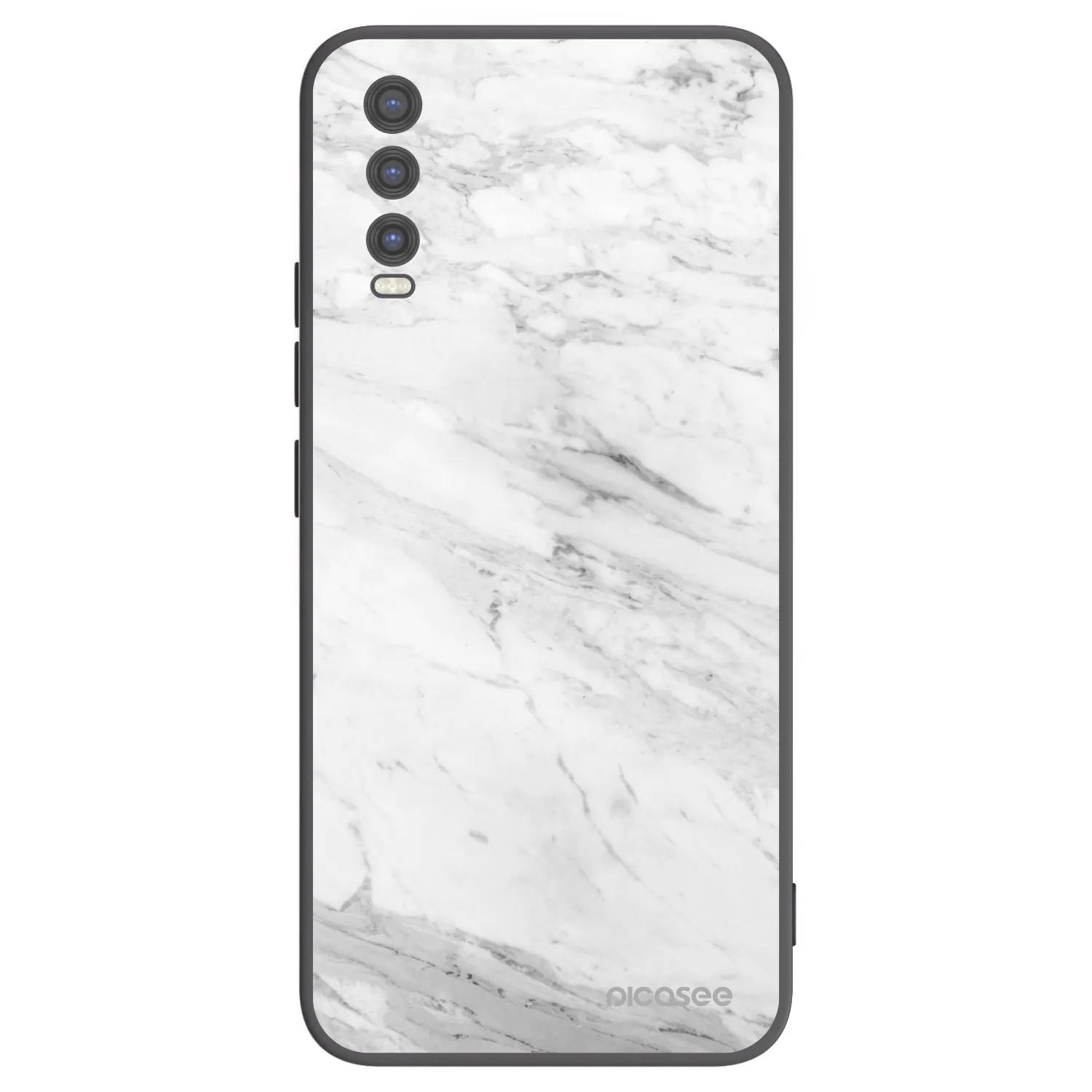 Picasee silikonový černý obal pro Vivo Y20s - White marble