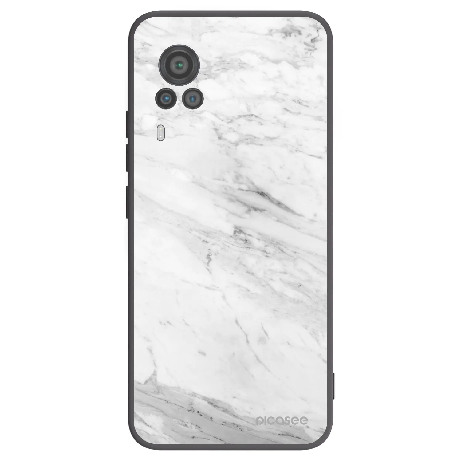 Picasee silikonový černý obal pro Vivo X60 Pro 5G - White marble