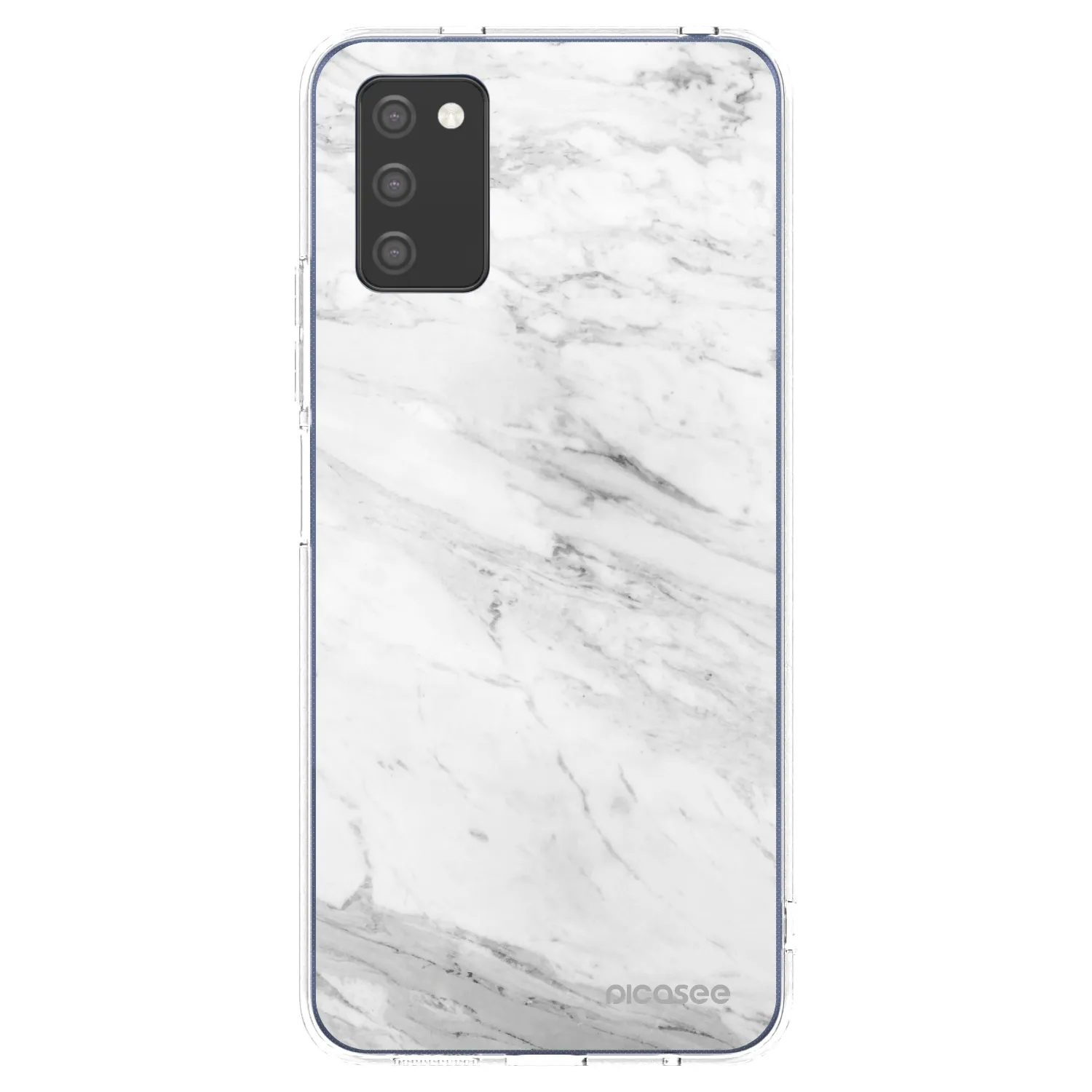 Picasee silikonový průhledný obal pro Samsung Galaxy A03s A037G - White marble