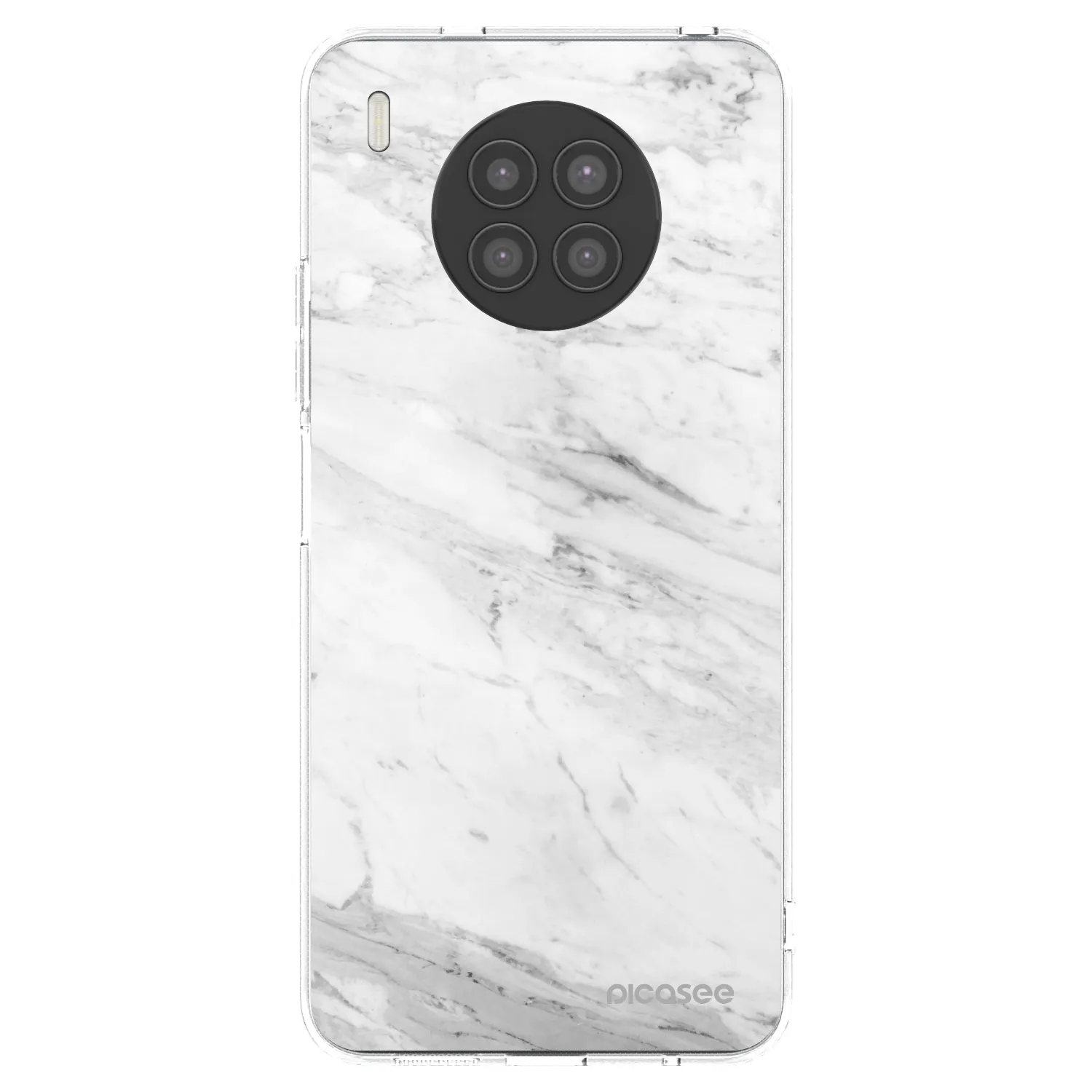 Picasee silikonový průhledný obal pro Huawei Nova 8i - White marble