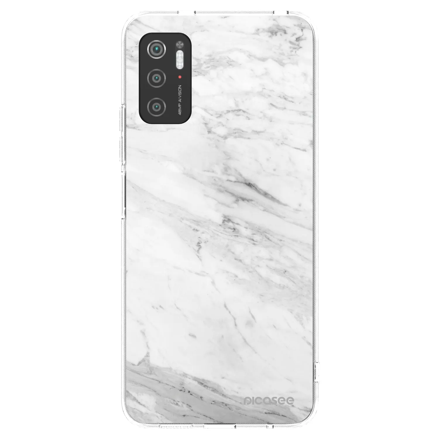 Picasee silikonový průhledný obal pro Xiaomi Poco M3 Pro 5G - White marble