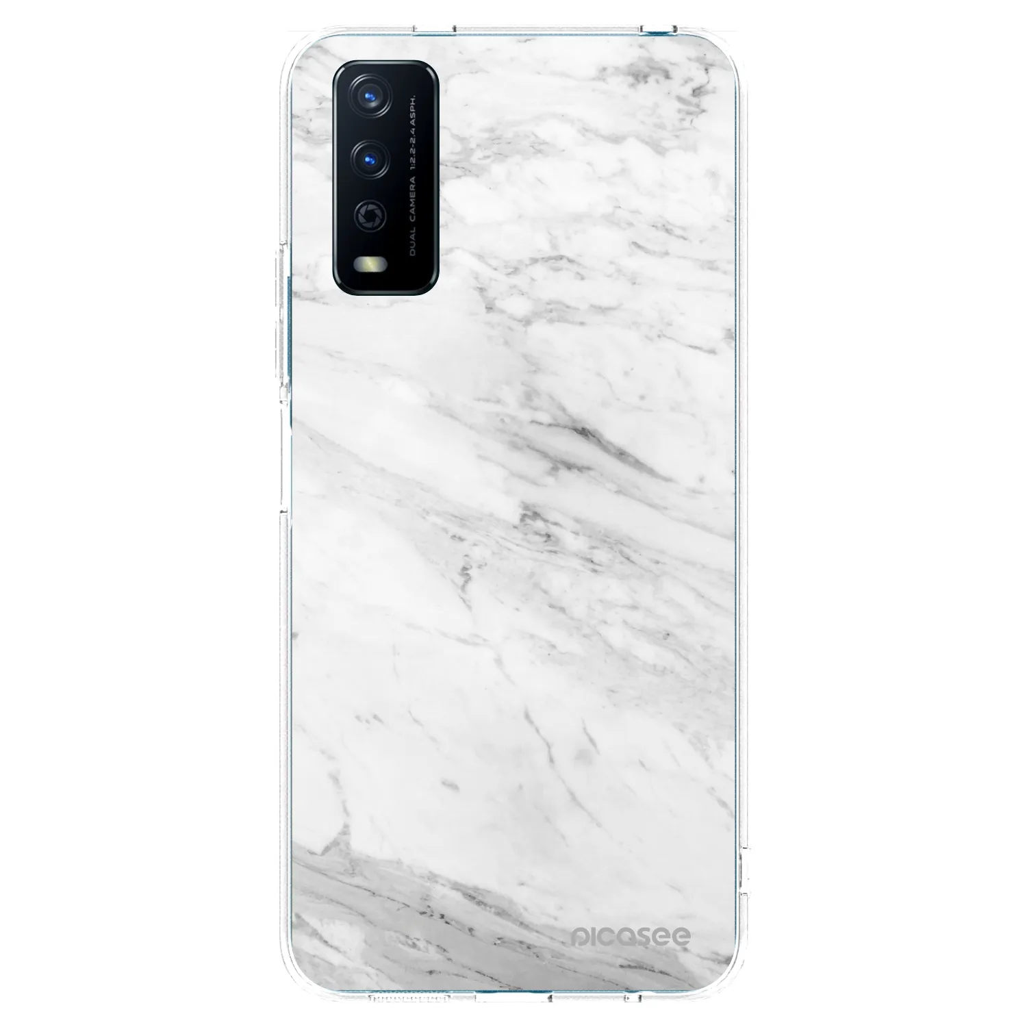 Picasee silikonový průhledný obal pro Vivo Y11s - White marble