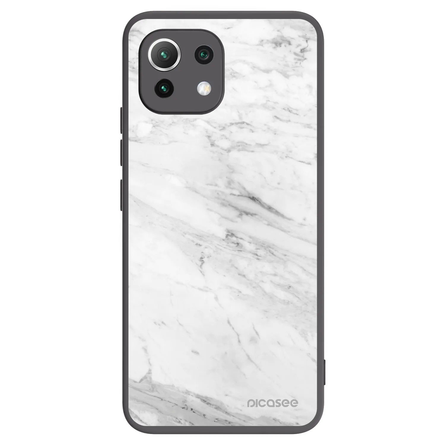 Picasee silikonový černý obal pro Xiaomi 11 Lite 5G NE - White marble