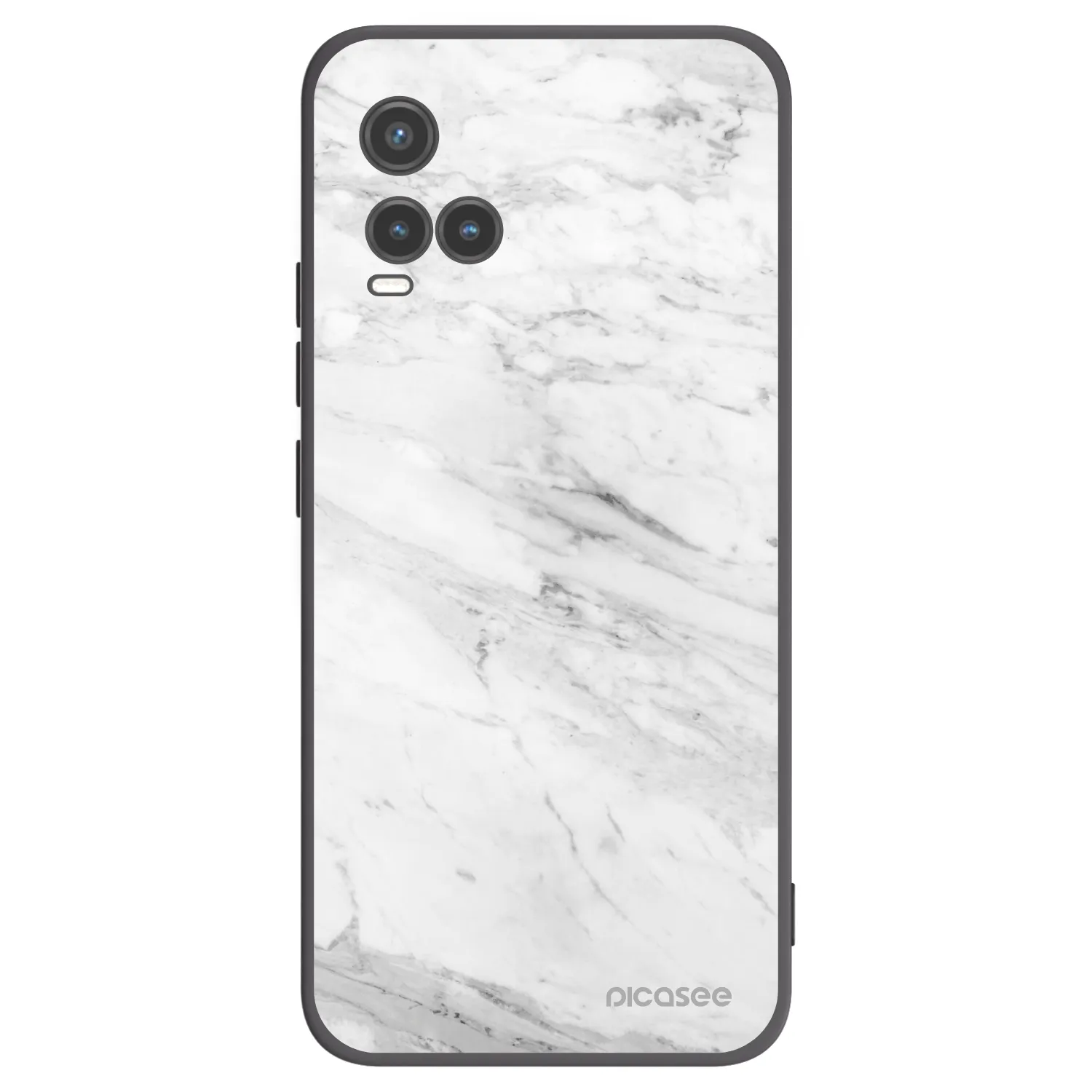 Picasee silikonový černý obal pro Vivo Y33s - White marble