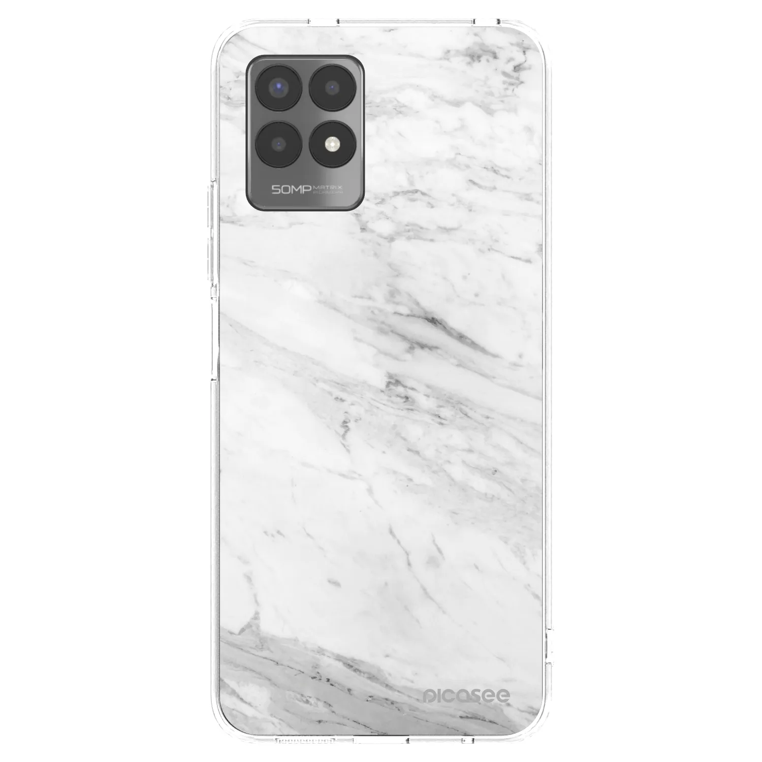 Picasee silikonový průhledný obal pro Realme 8i - White marble