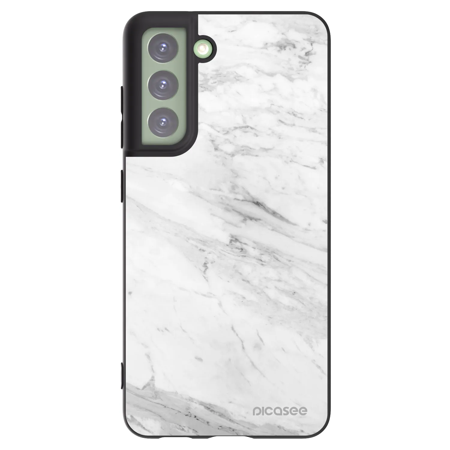 Picasee silikonový černý obal pro Samsung Galaxy S21 FE 5G - White marble