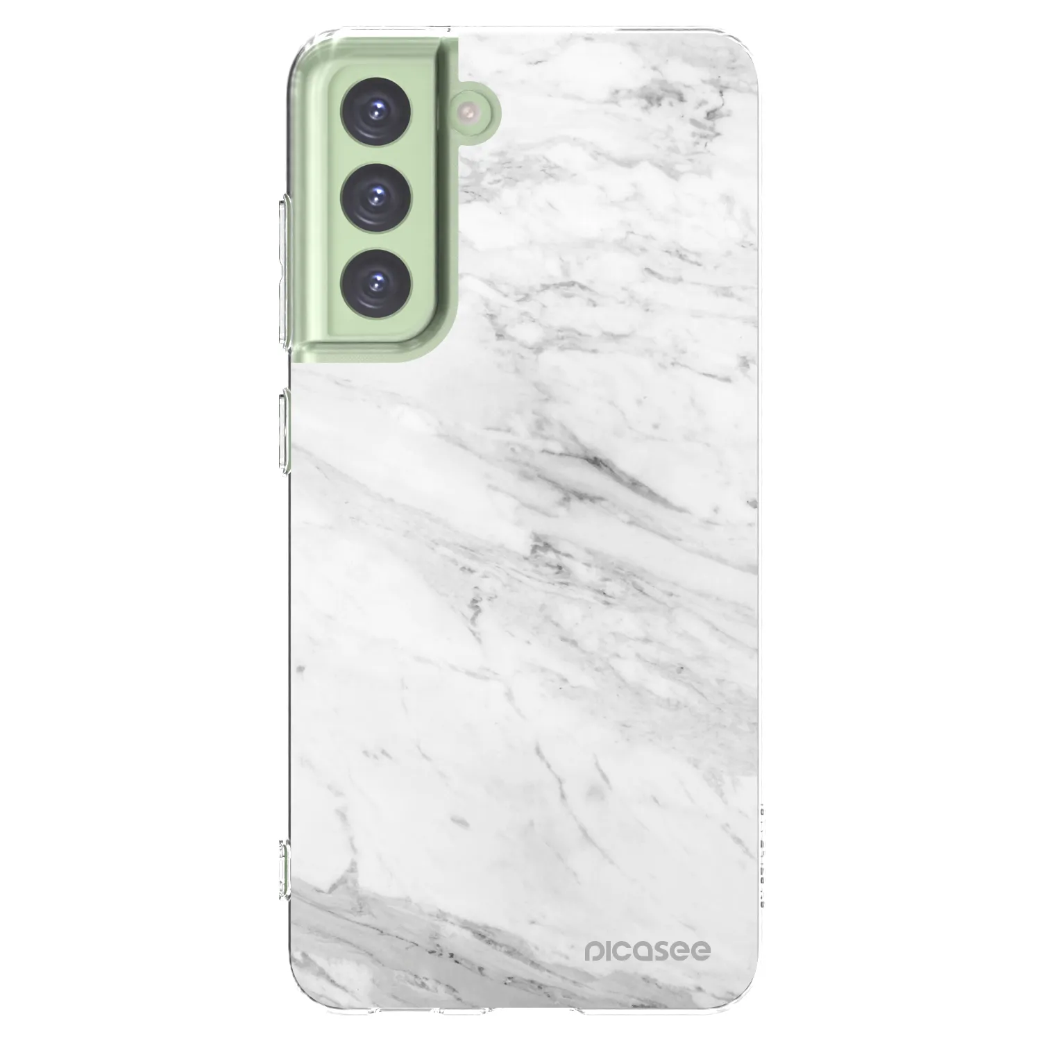 Picasee silikonový průhledný obal pro Samsung Galaxy S21 FE 5G - White marble